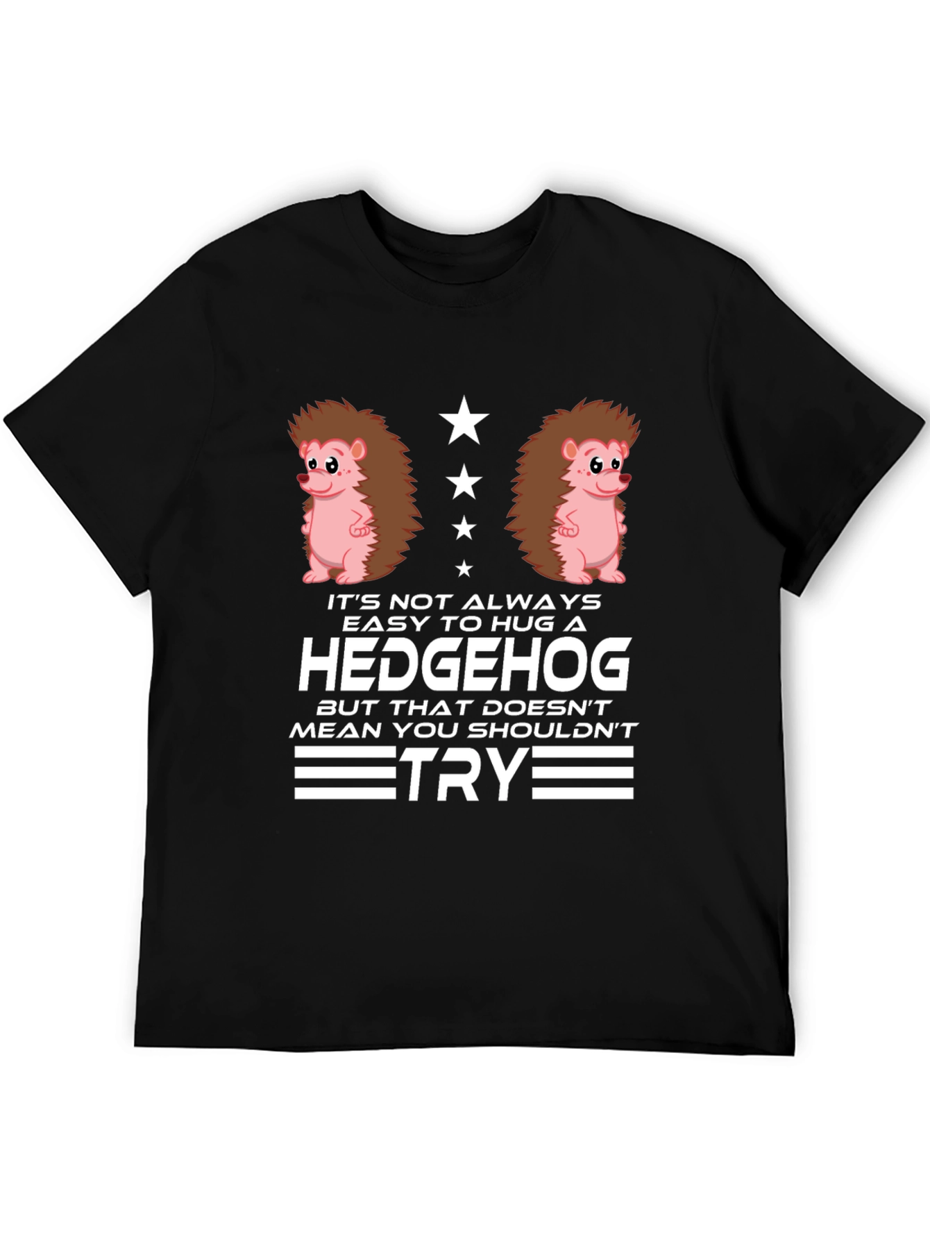 Hedgehog Hug Graphic T-Shirt - Funny Animal Tee