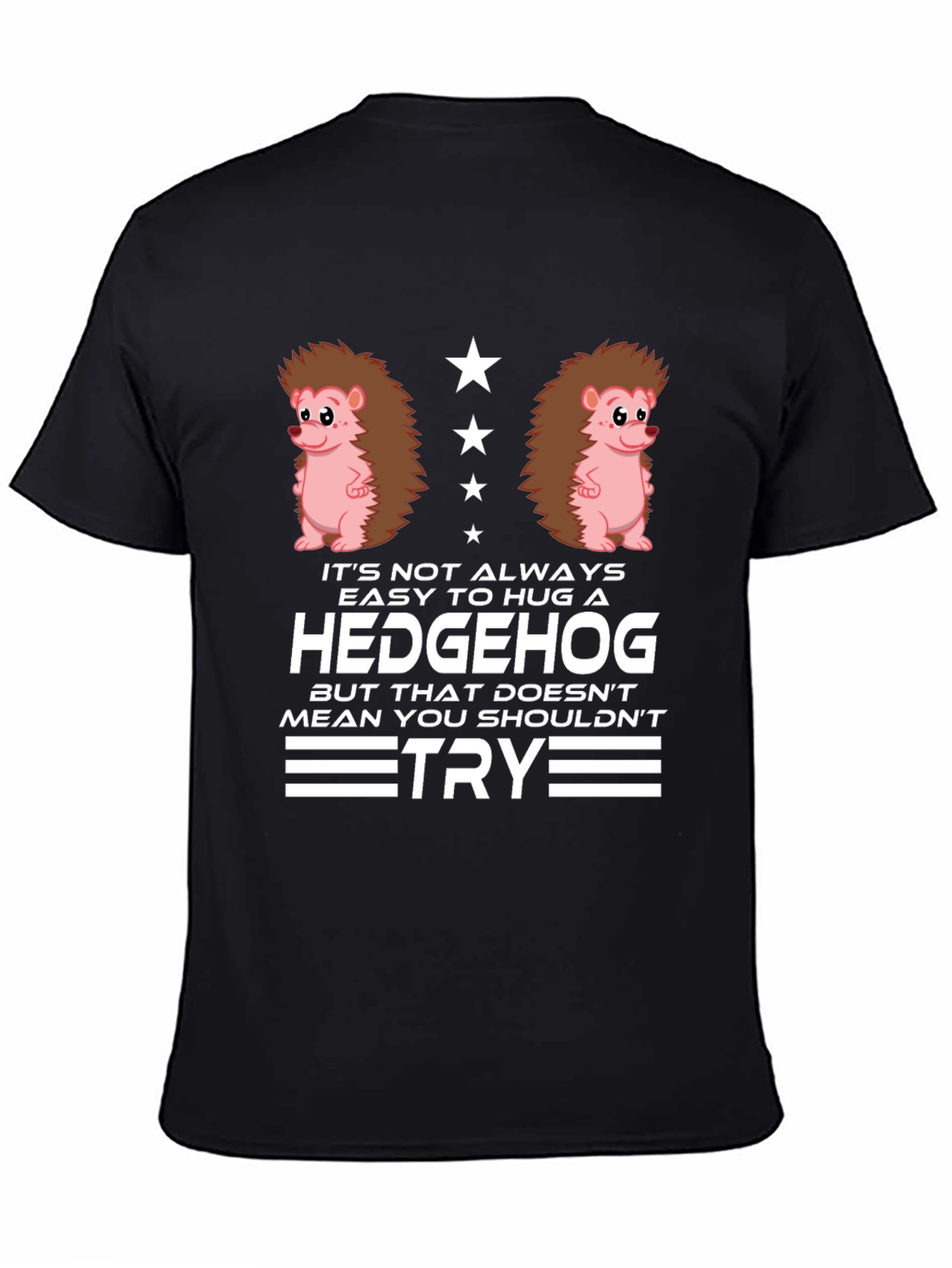 Hedgehog Hug Graphic T-Shirt - Funny Animal Tee