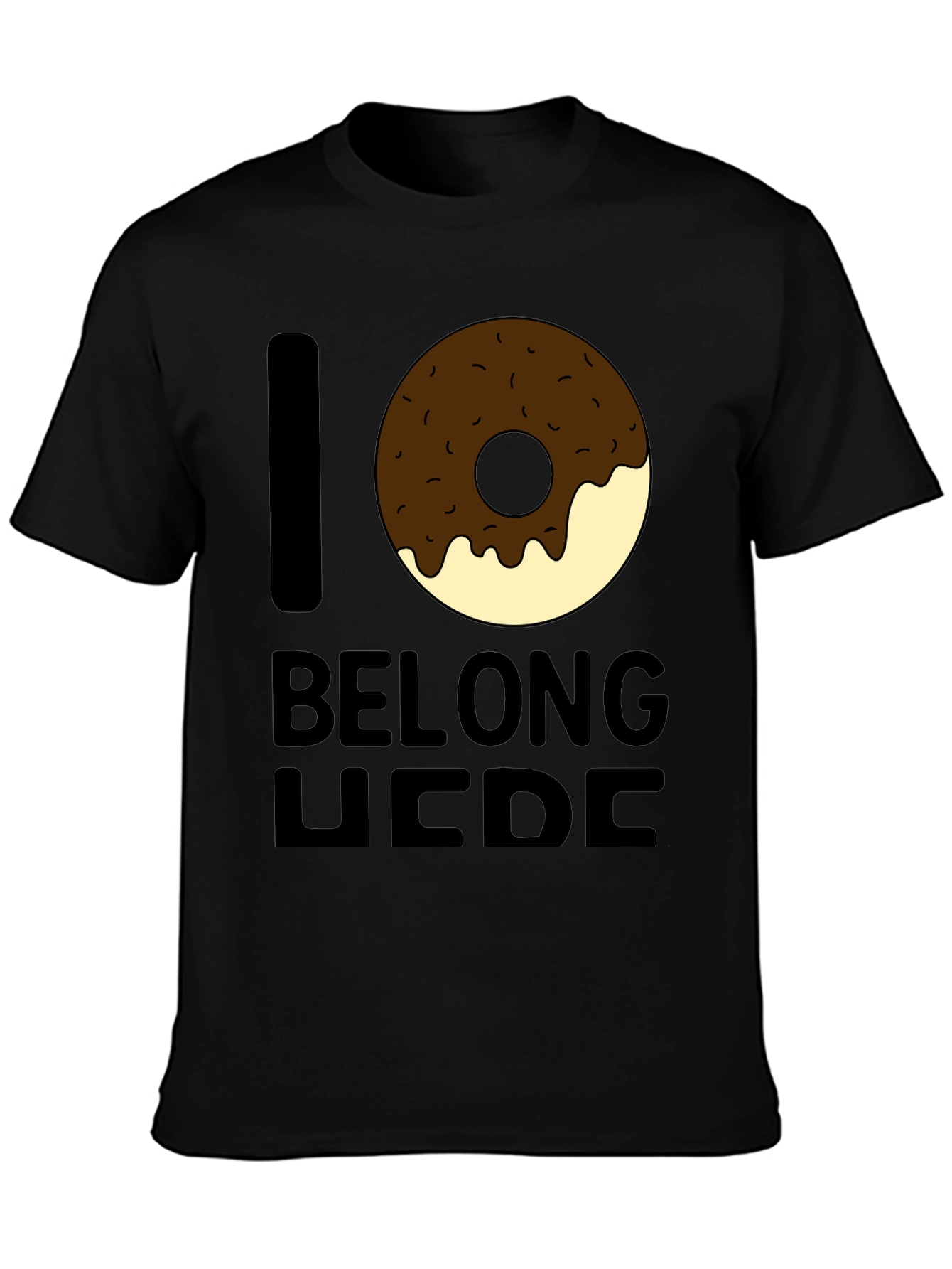 I Donut Belong Here Black Graphic Tee