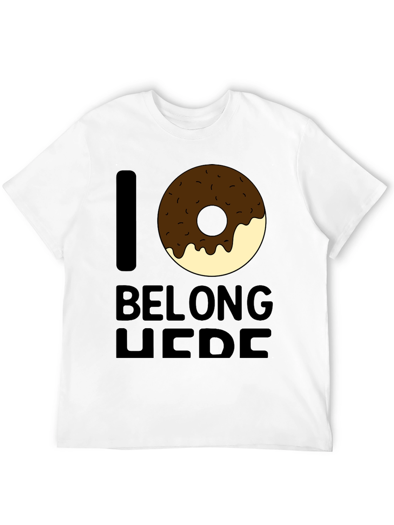 I Donut Belong Here Black Graphic Tee