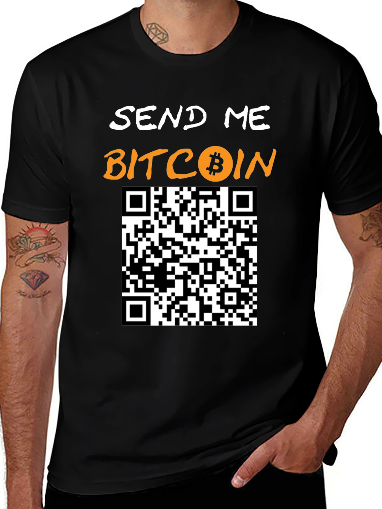 Send Me Bitcoin T-Shirt with QR Code