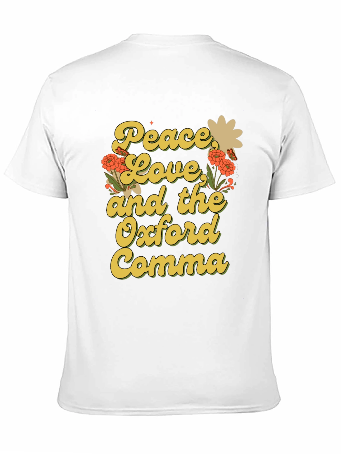 Peace Love and Oxford Comma Black T-Shirt