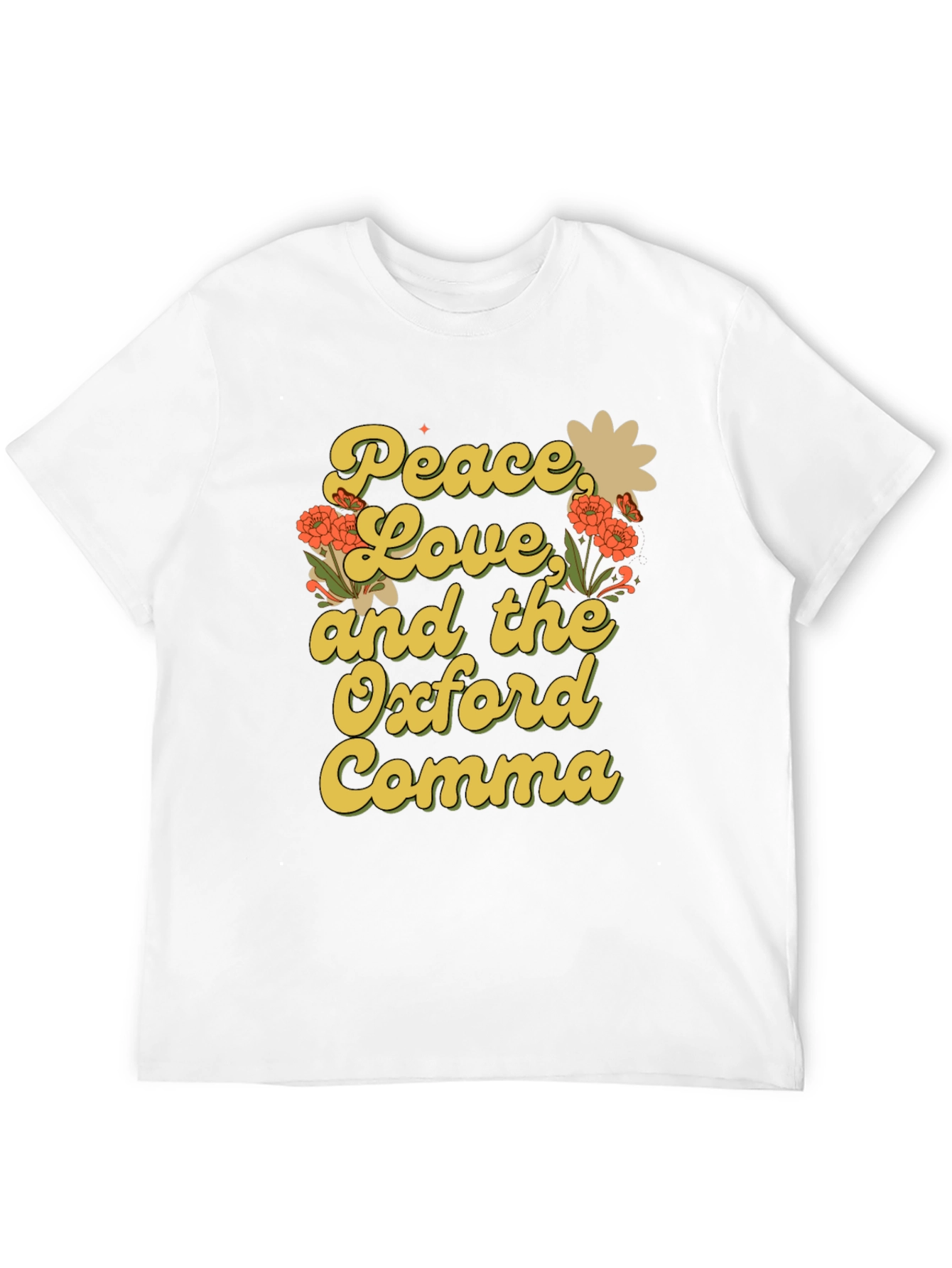 Peace Love and Oxford Comma Black T-Shirt