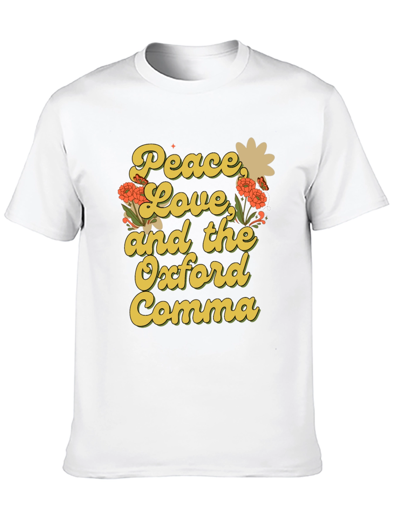 Peace Love and Oxford Comma Black T-Shirt