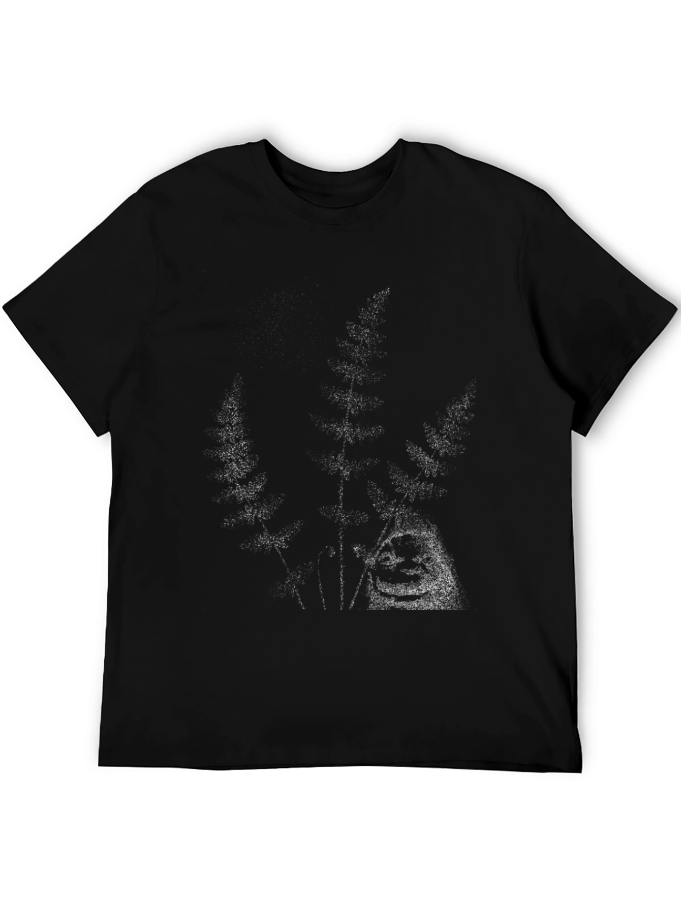 Mens Black Graphic Tee - Wolf Design