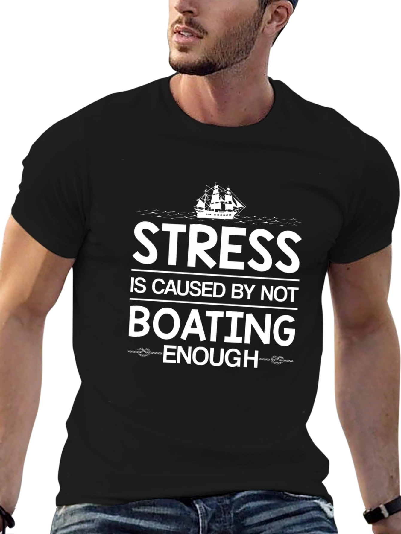 Stress Boating T-Shirt - Mens Funny Sailing Tee