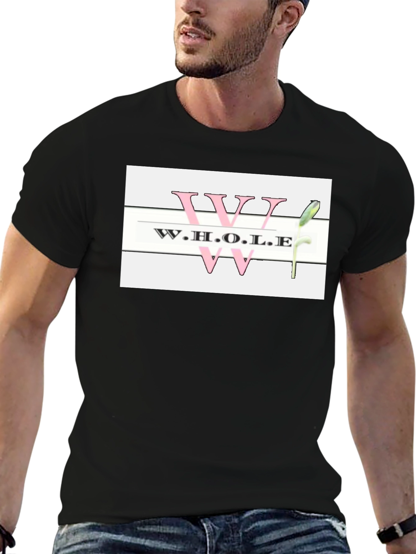 Whole T-Shirt Black Cotton Casual