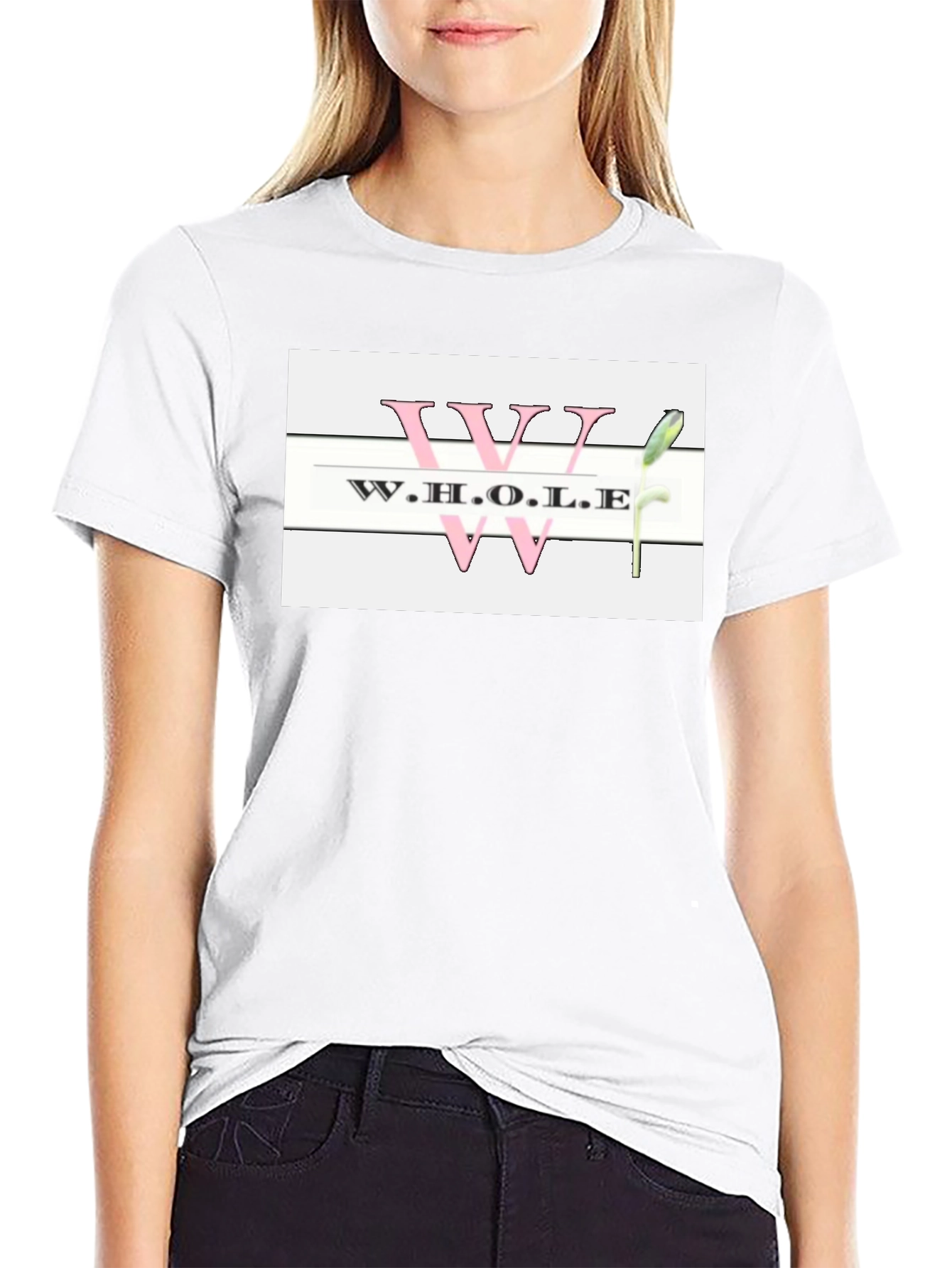Whole T-Shirt Black Cotton Casual