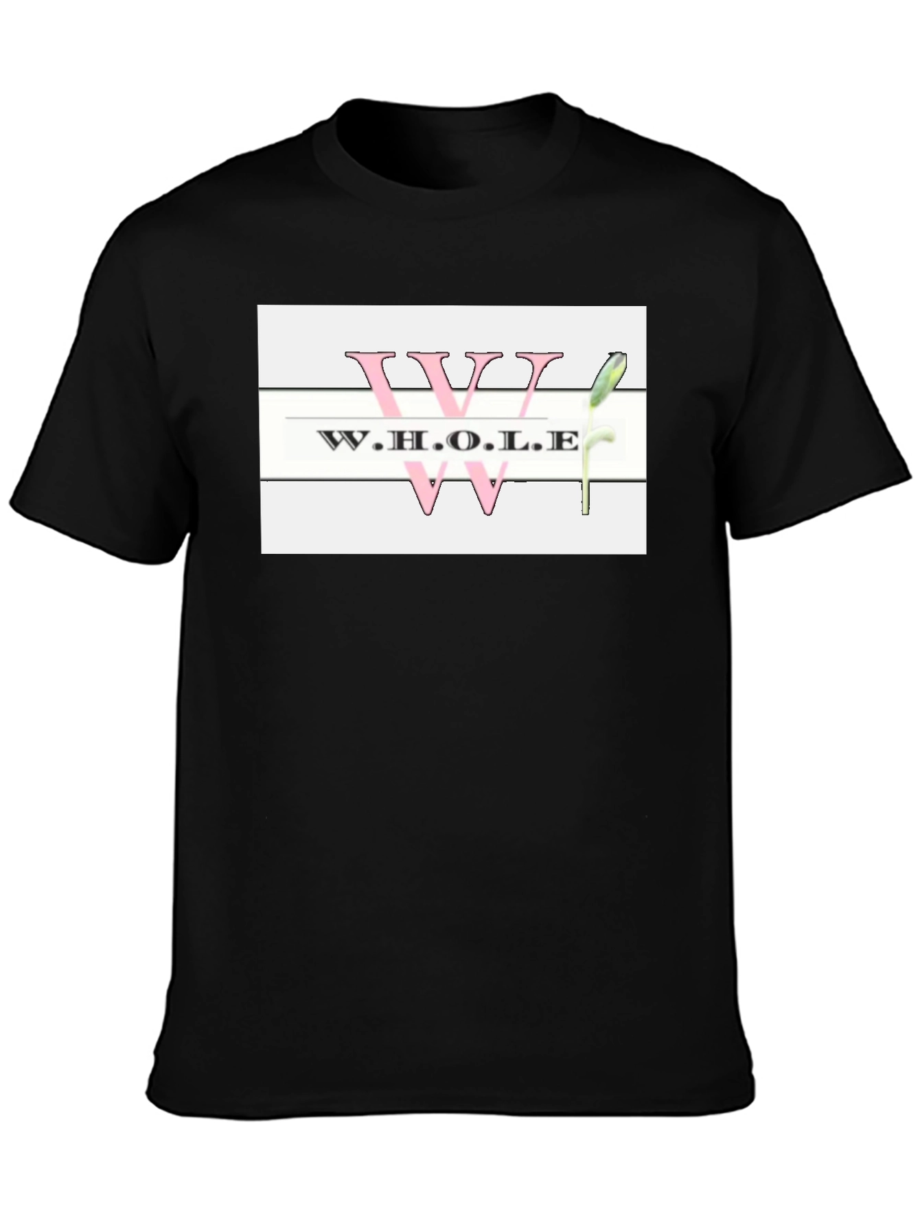 Whole T-Shirt Black Cotton Casual