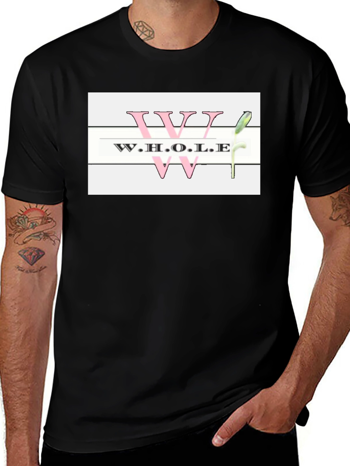 Whole T-Shirt Black Cotton Casual