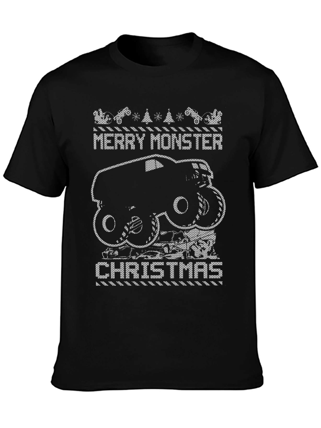 Merry Monster Truck Christmas T-Shirt