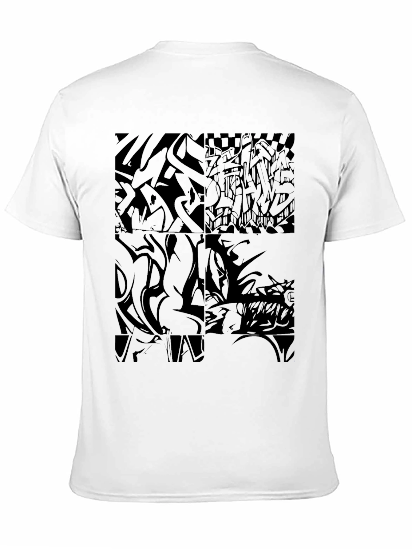 Abstract Graphic Print Tee - Mens Black T-Shirt