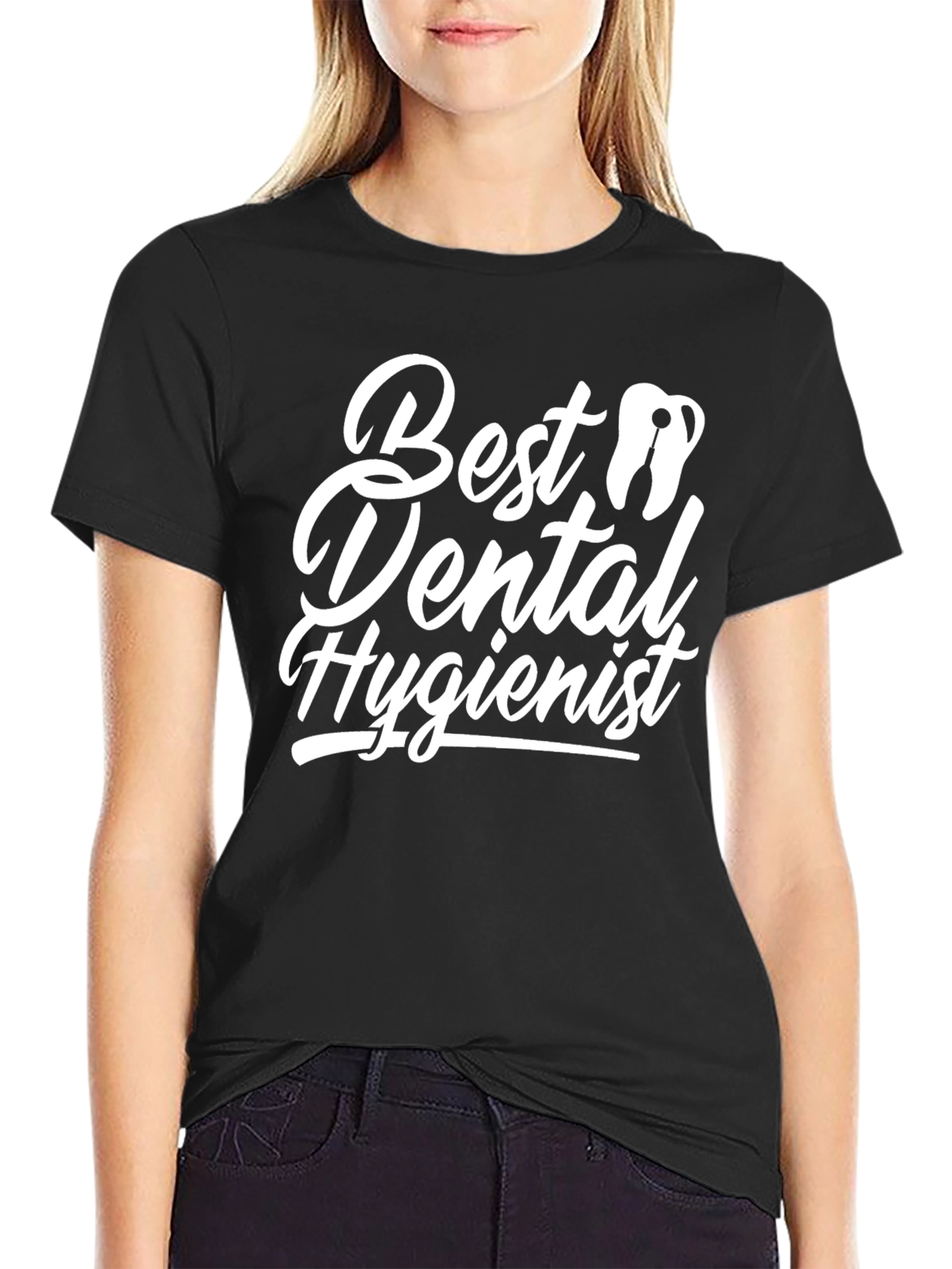 Best Dental Hygienist T-Shirt - Black Cotton Tee