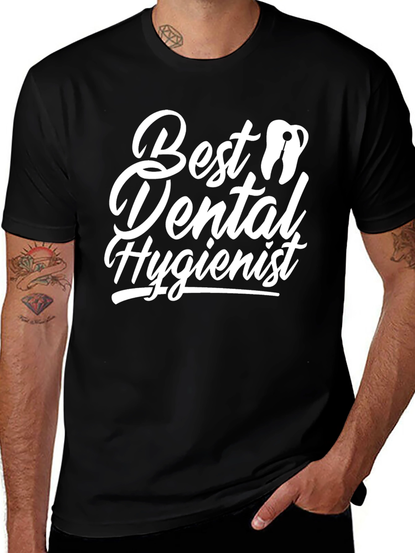 Best Dental Hygienist T-Shirt - Black Cotton Tee