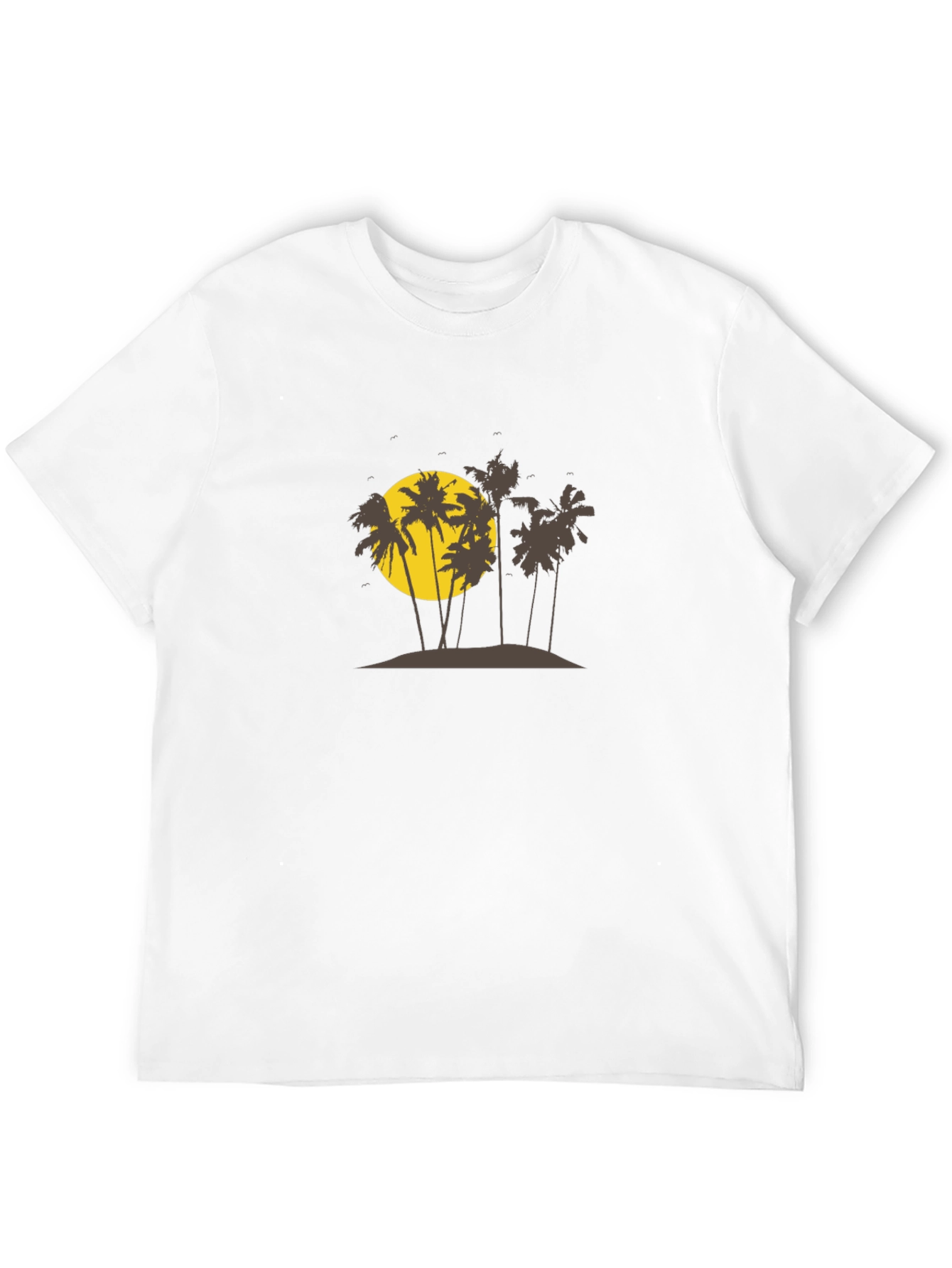 Tropical Island Graphic Black T-Shirt