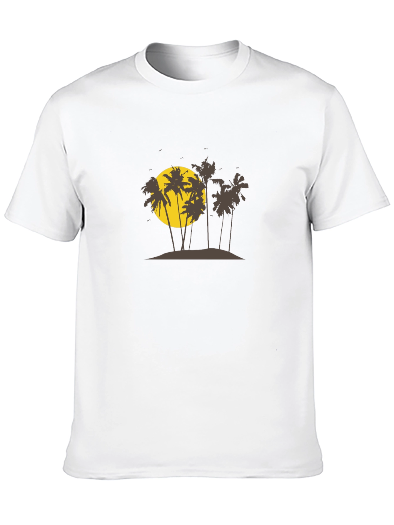 Tropical Island Graphic Black T-Shirt