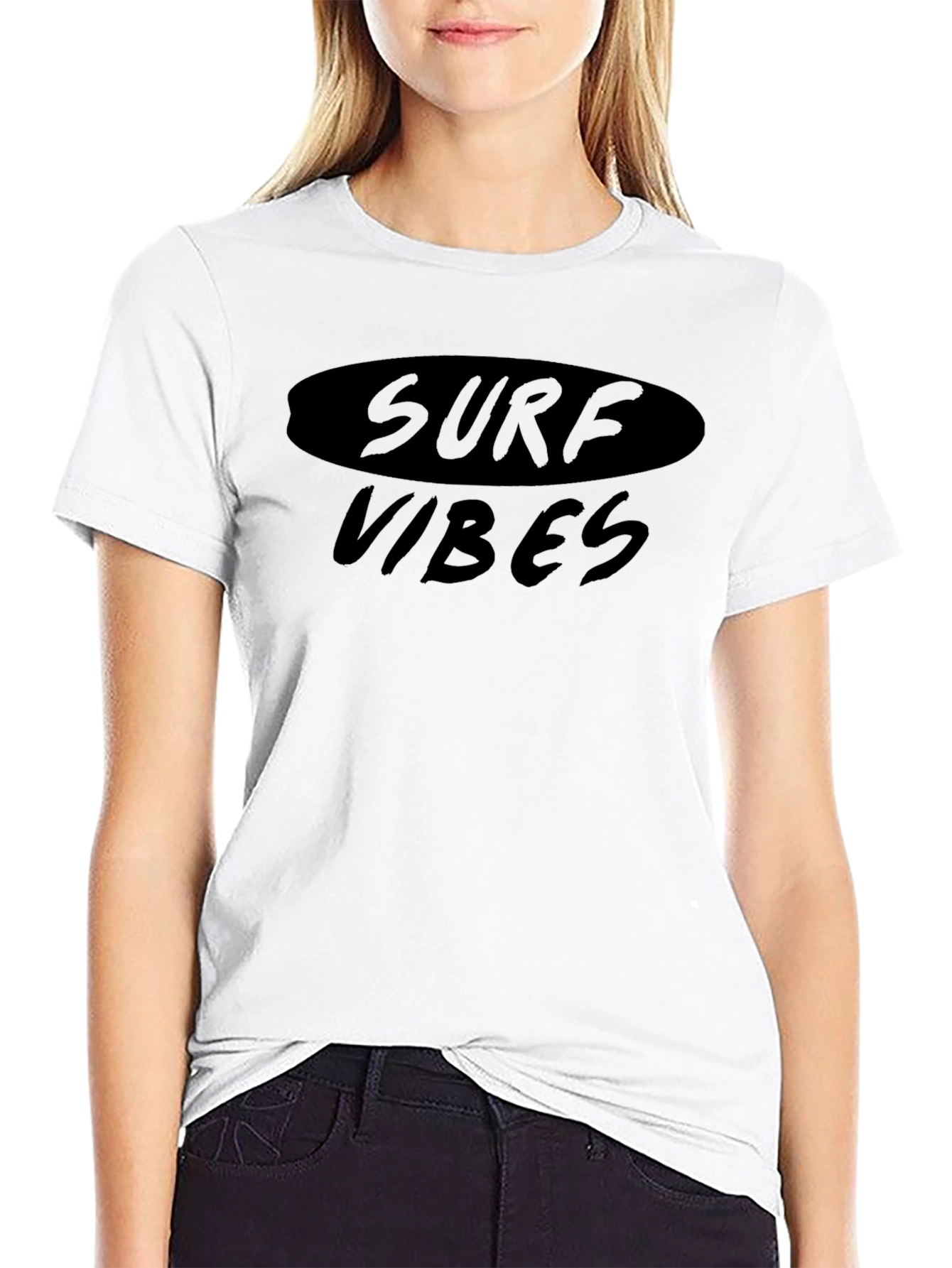 Surf Vibes Black Graphic T-Shirt
