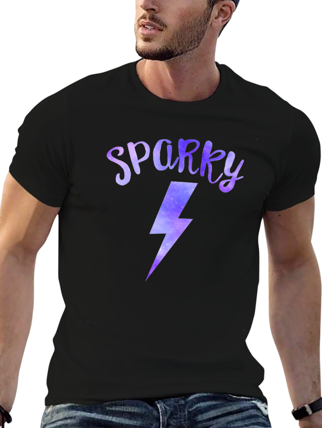 Sparky Lightning Bolt Graphic Tee - Black