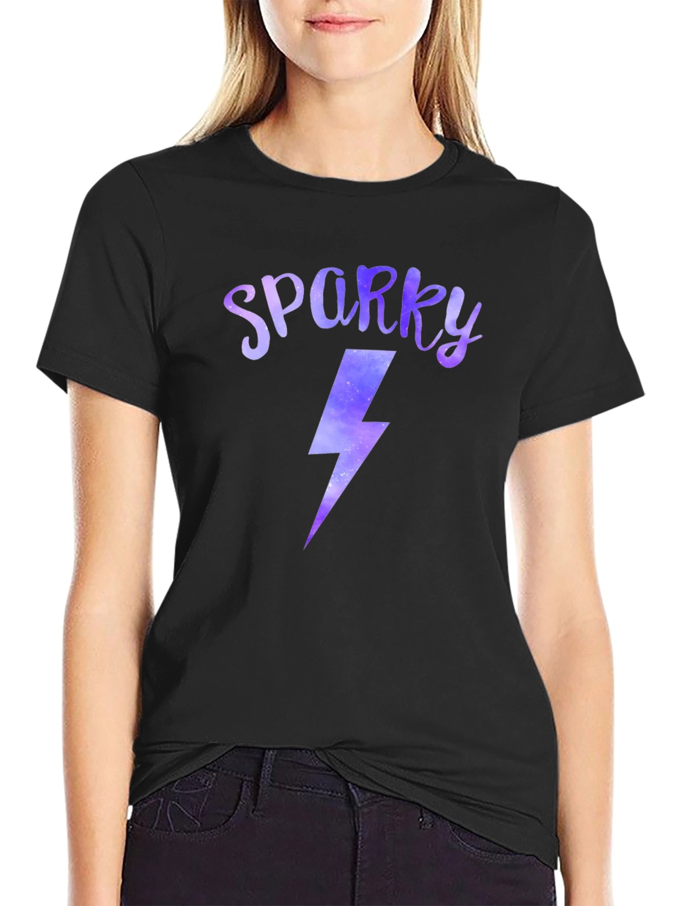 Sparky Lightning Bolt Graphic Tee - Black