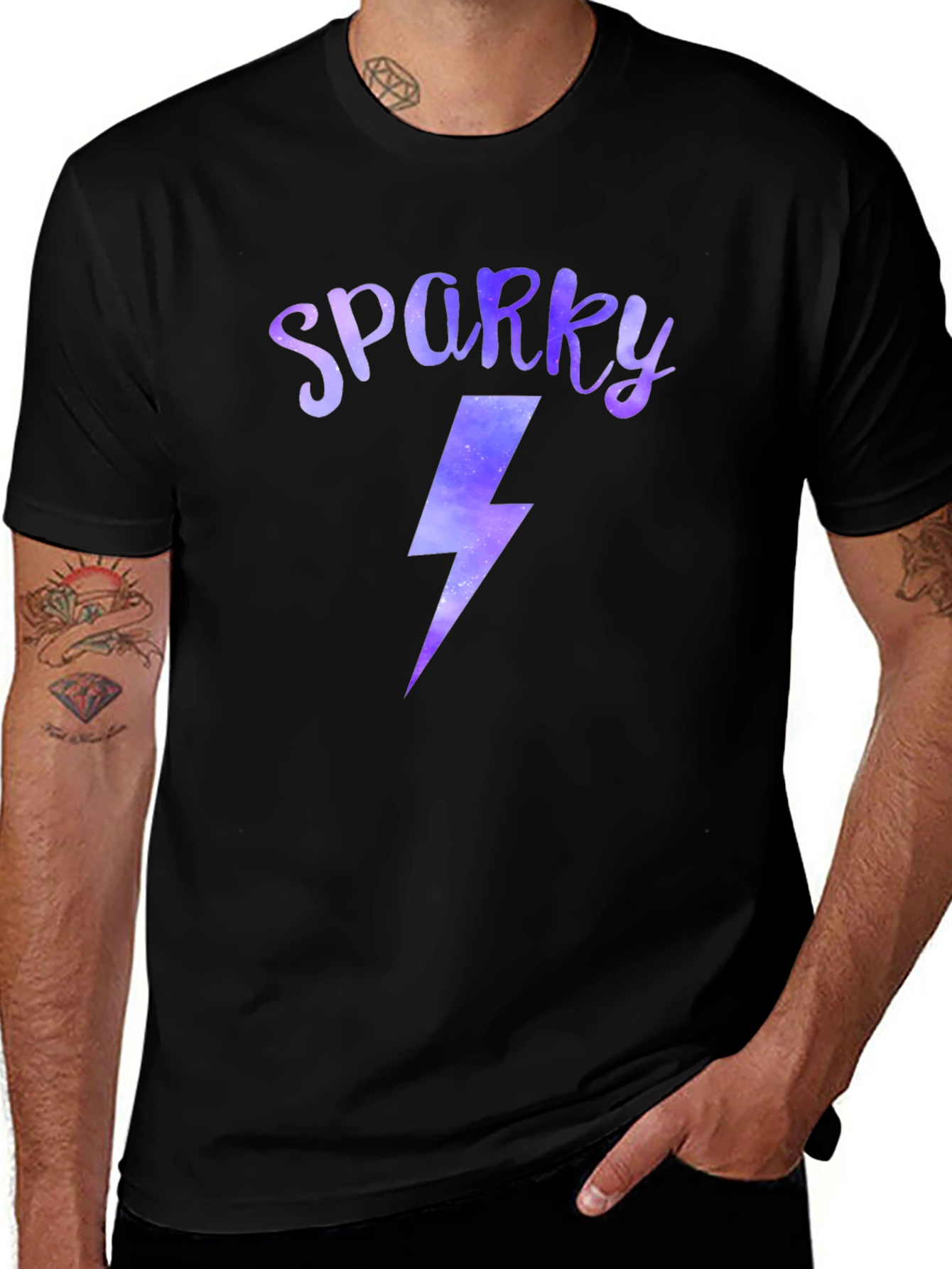Sparky Lightning Bolt Graphic Tee - Black