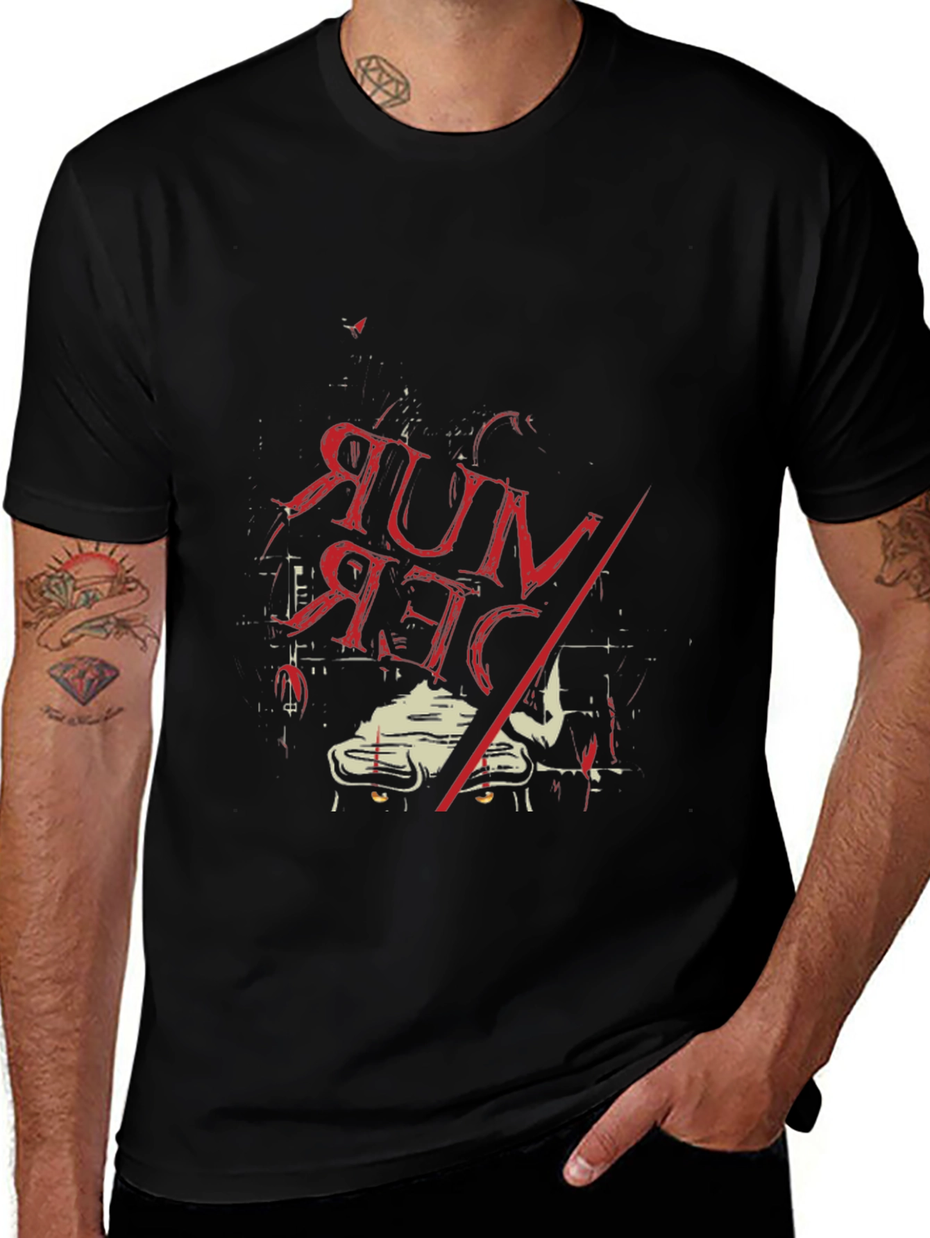 Murder Room Graphic Print Black T-Shirt