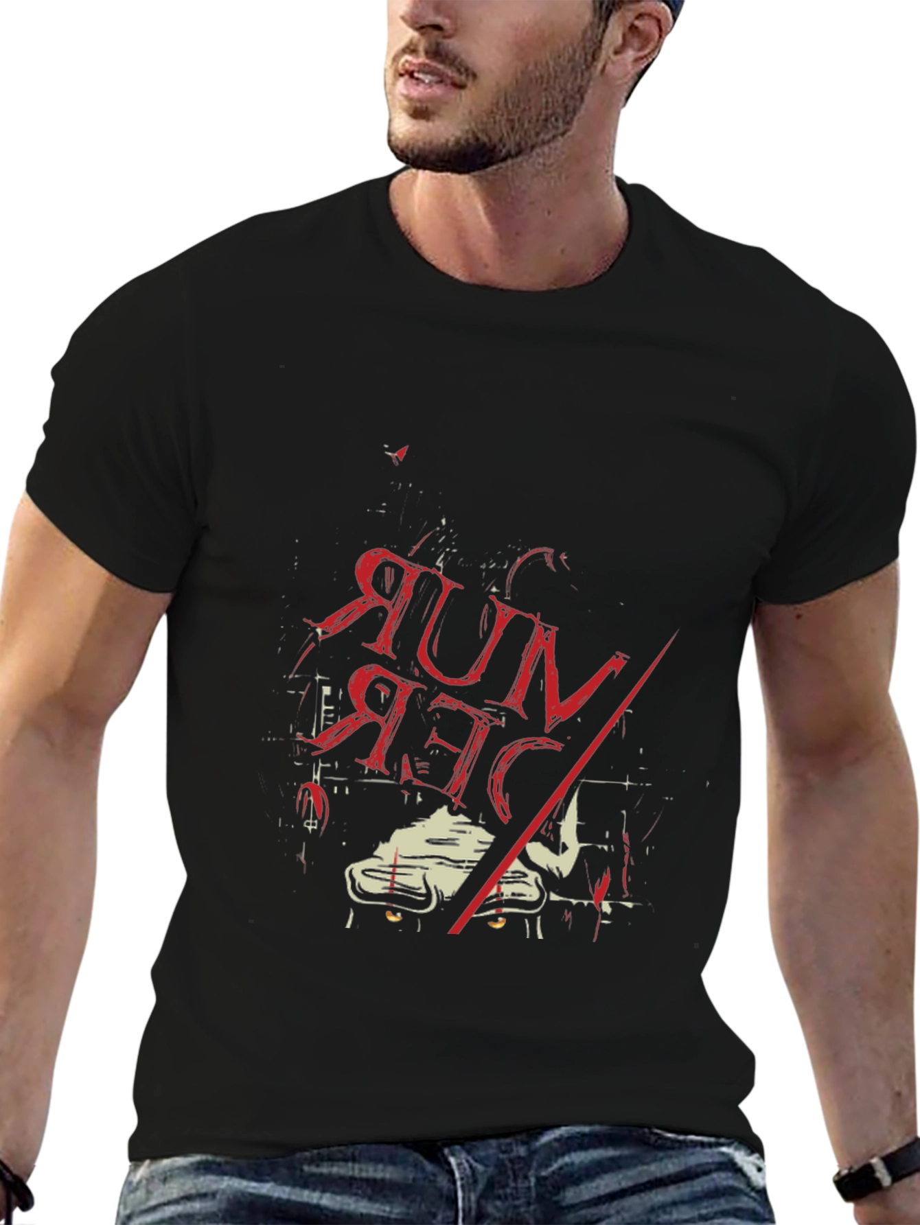 Murder Room Graphic Print Black T-Shirt