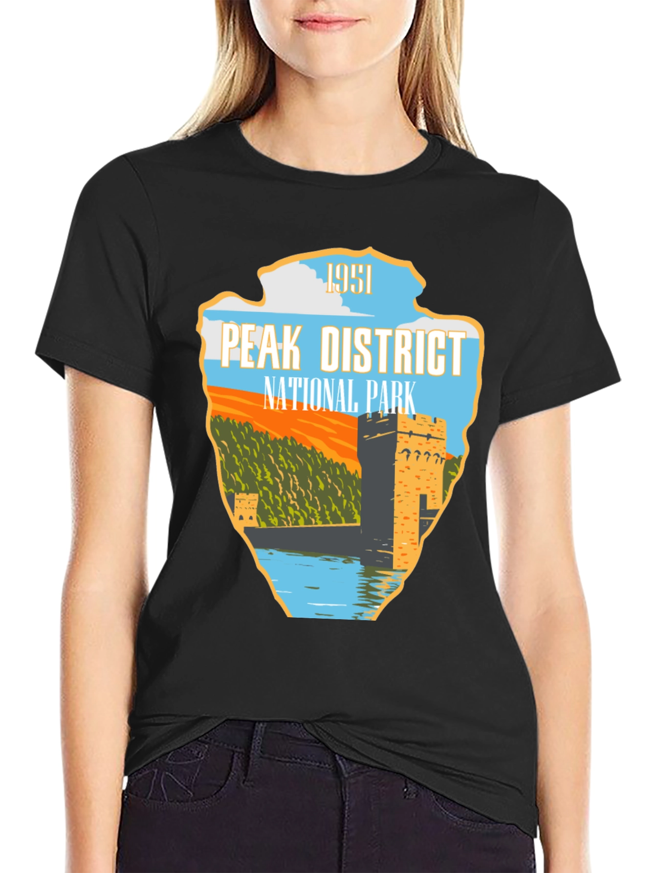 Peak District National Park Black T-Shirt