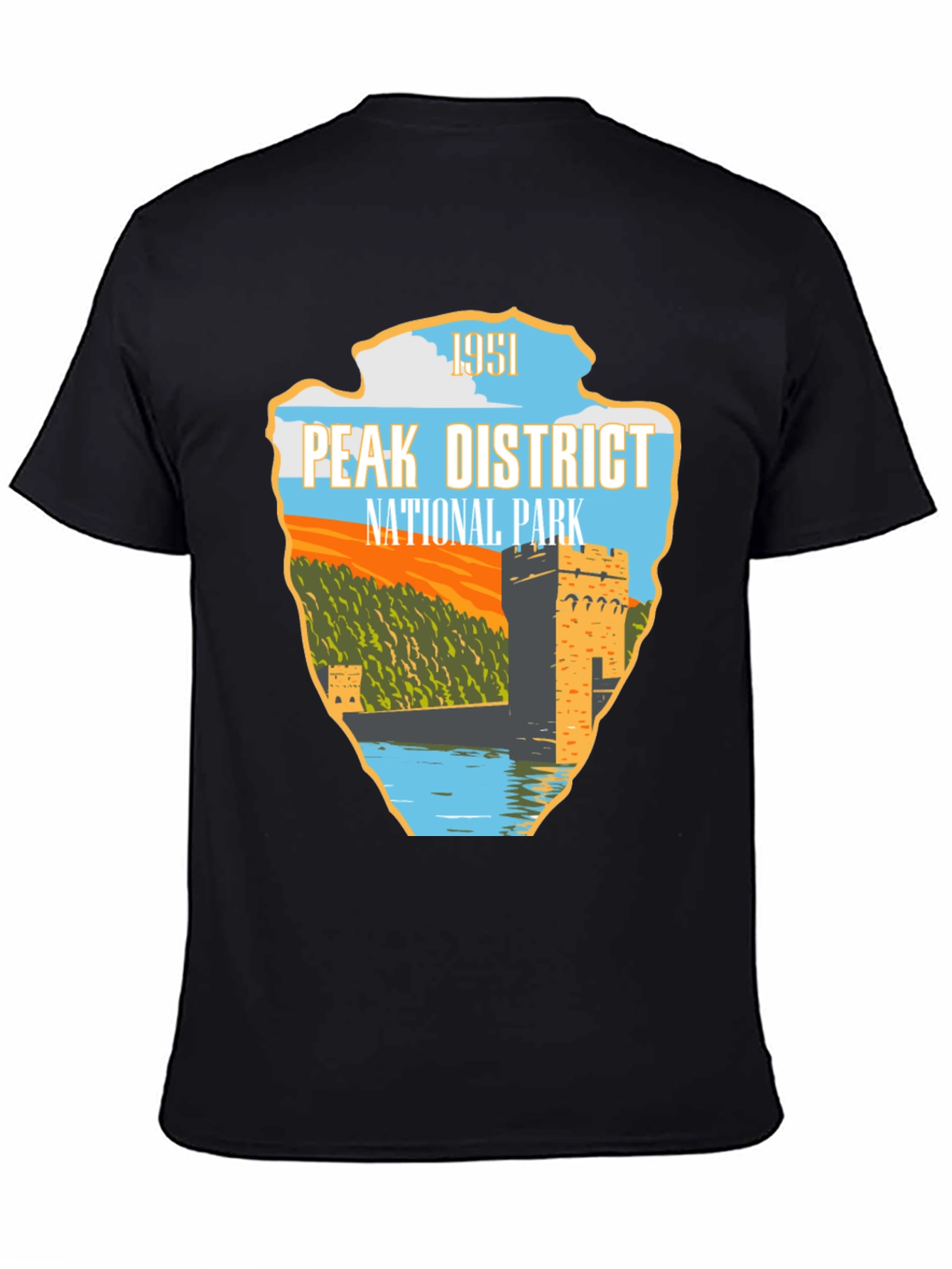 Peak District National Park Black T-Shirt