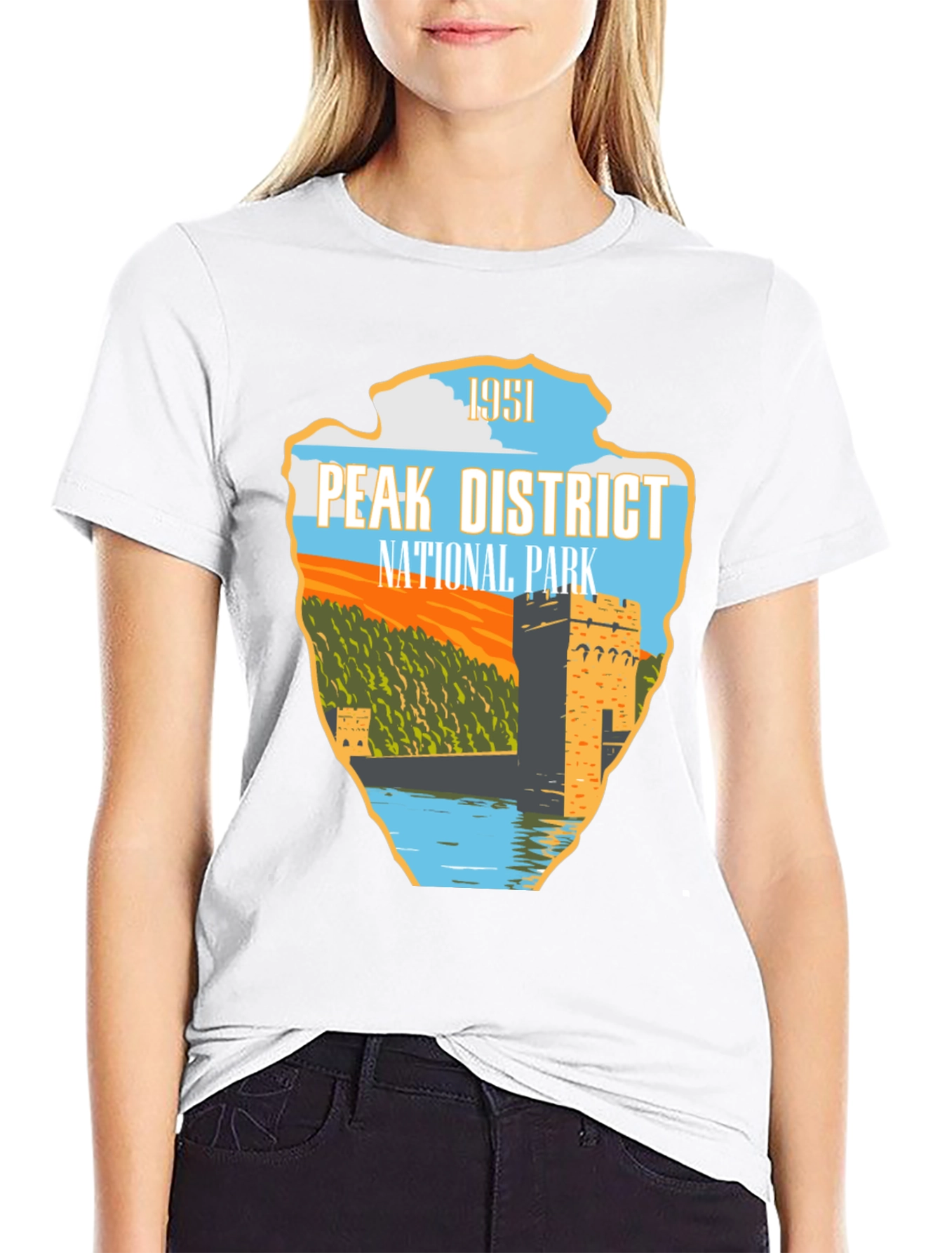 Peak District National Park Black T-Shirt