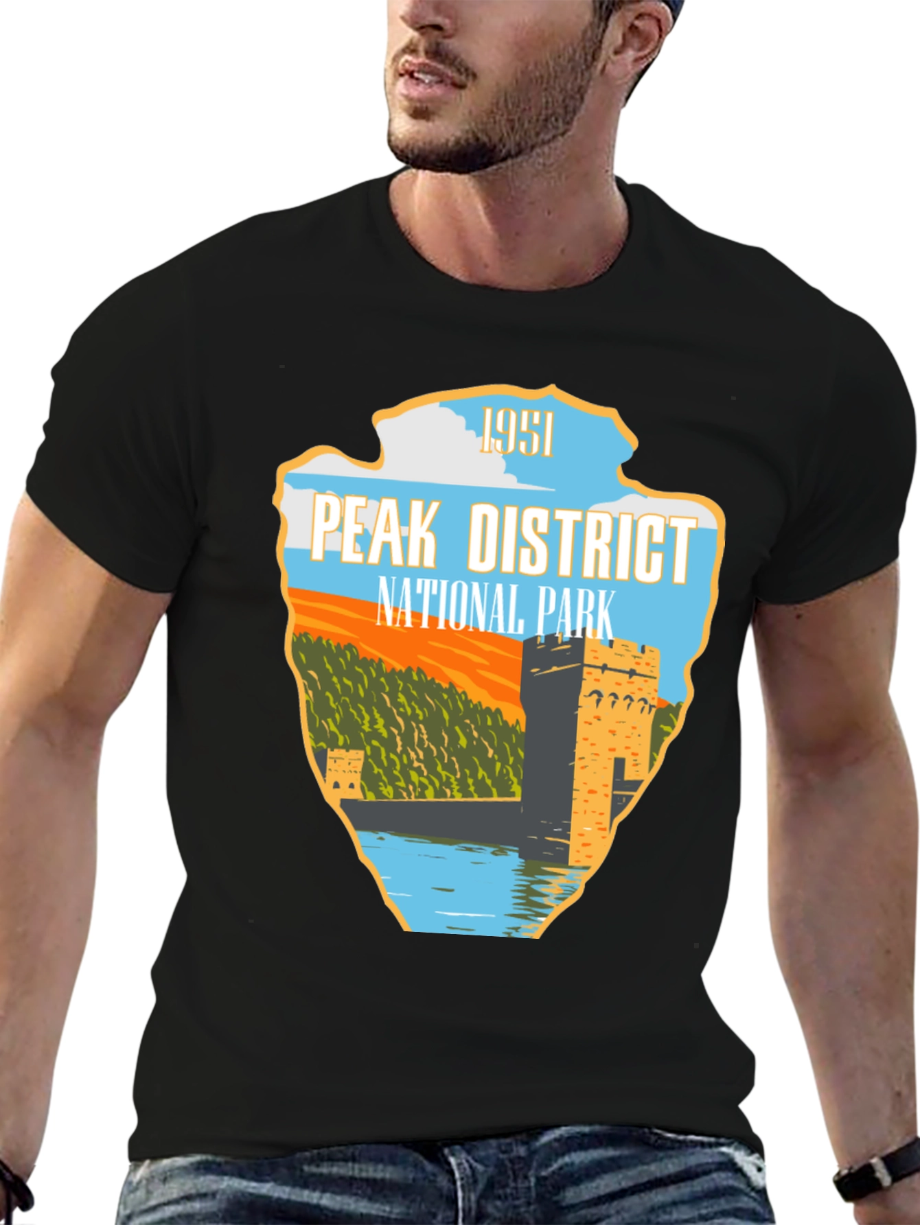 Peak District National Park Black T-Shirt