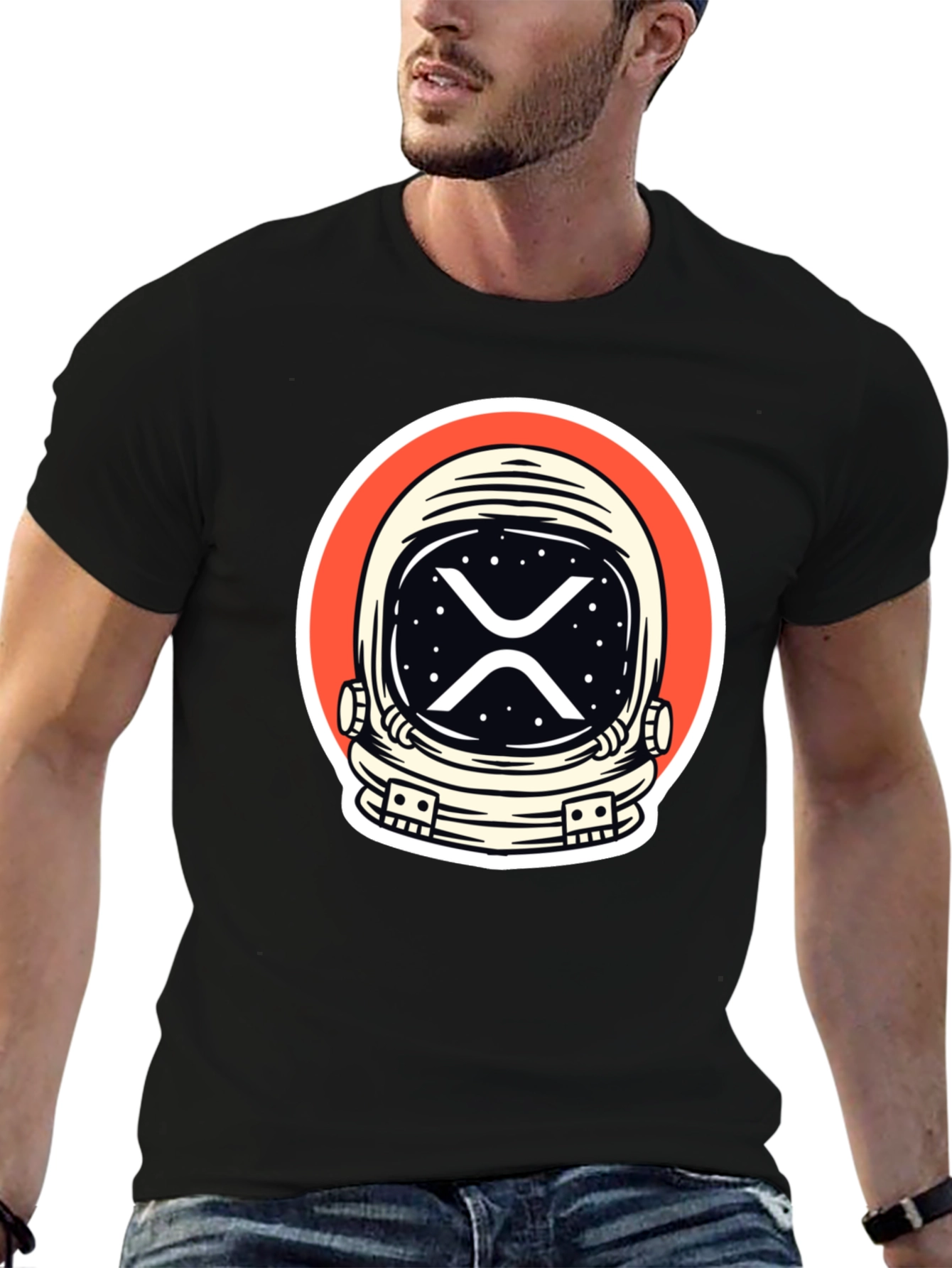Astronaut XRP Crypto T-Shirt - Black