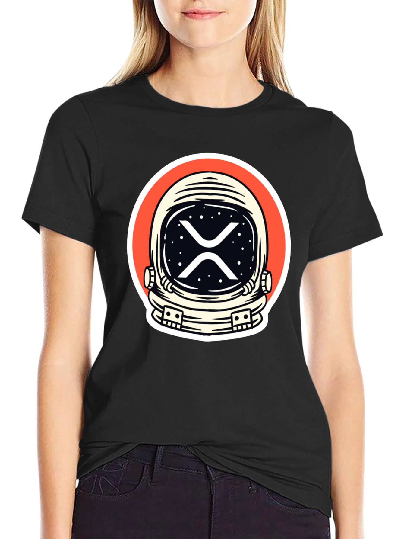 Astronaut XRP Crypto T-Shirt - Black