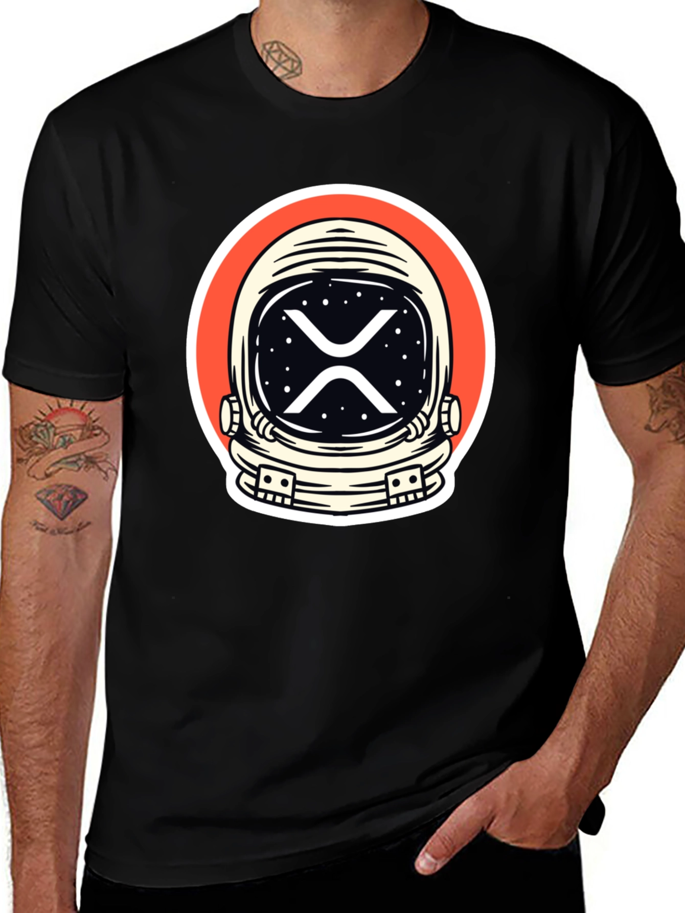 Astronaut XRP Crypto T-Shirt - Black