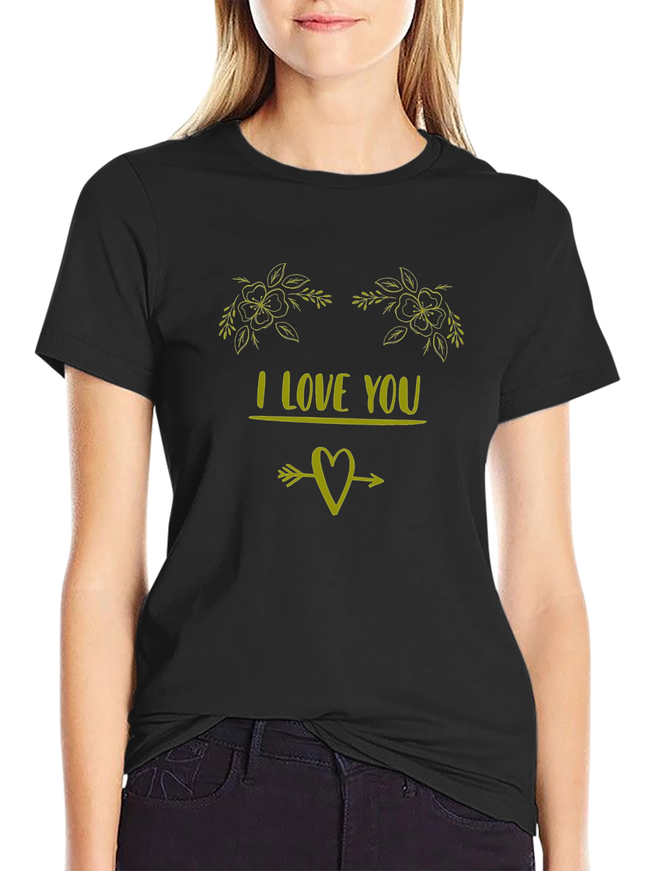 I Love You Graphic Tee - Black