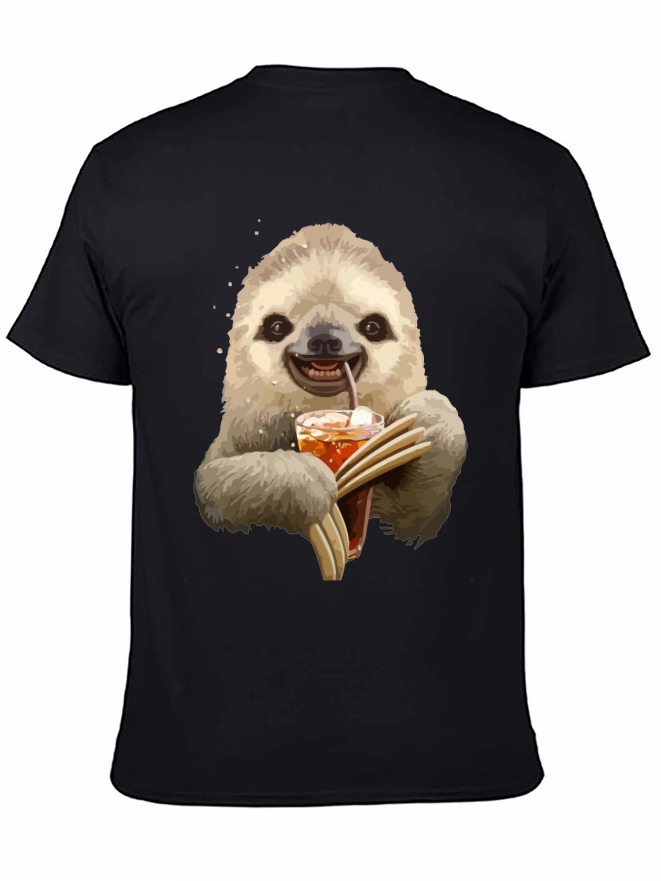 Sloth Drinking Iced Tea Graphic T-Shirt