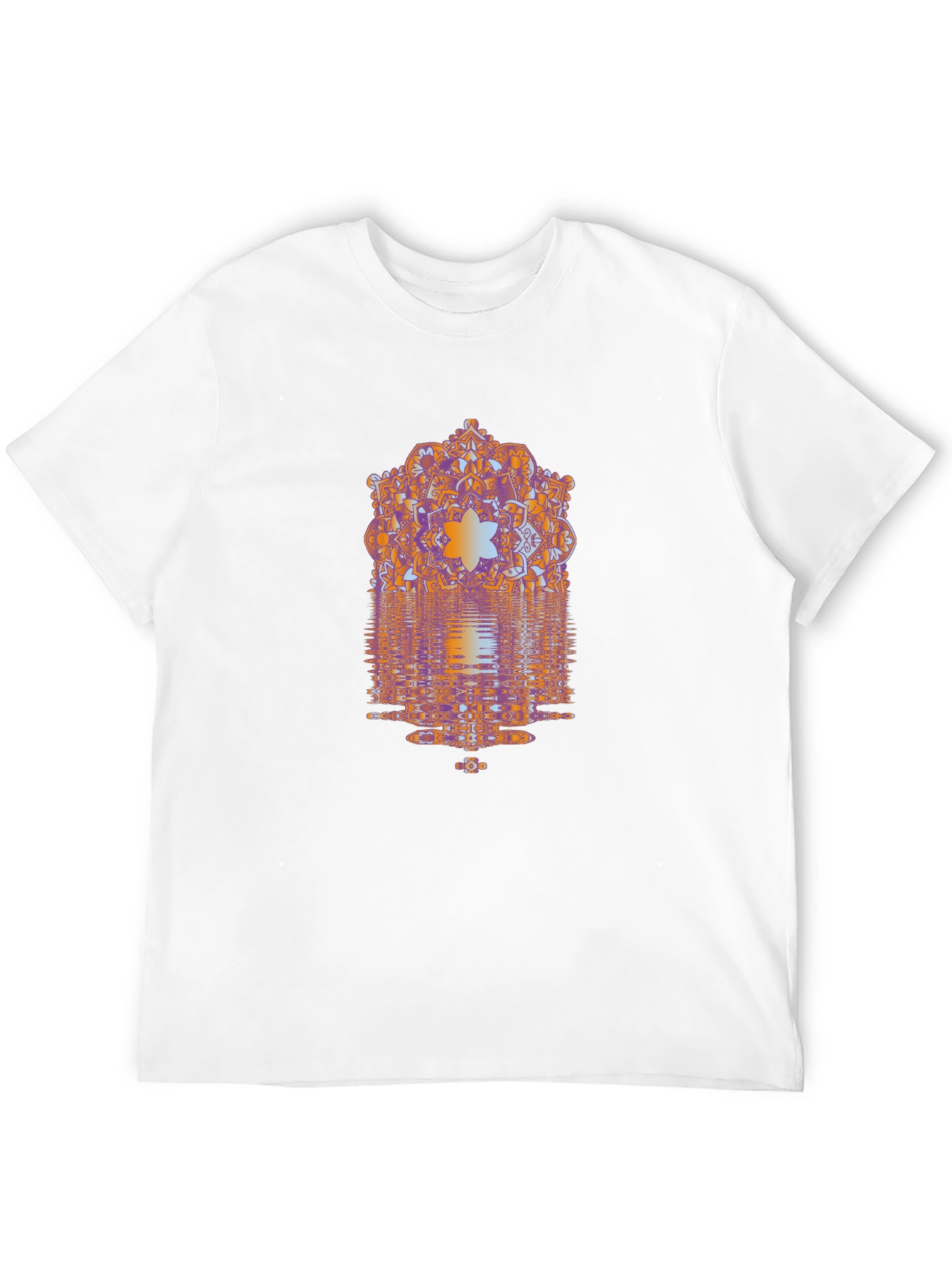 Abstract Mandala Graphic Print Mens Black T-Shirt