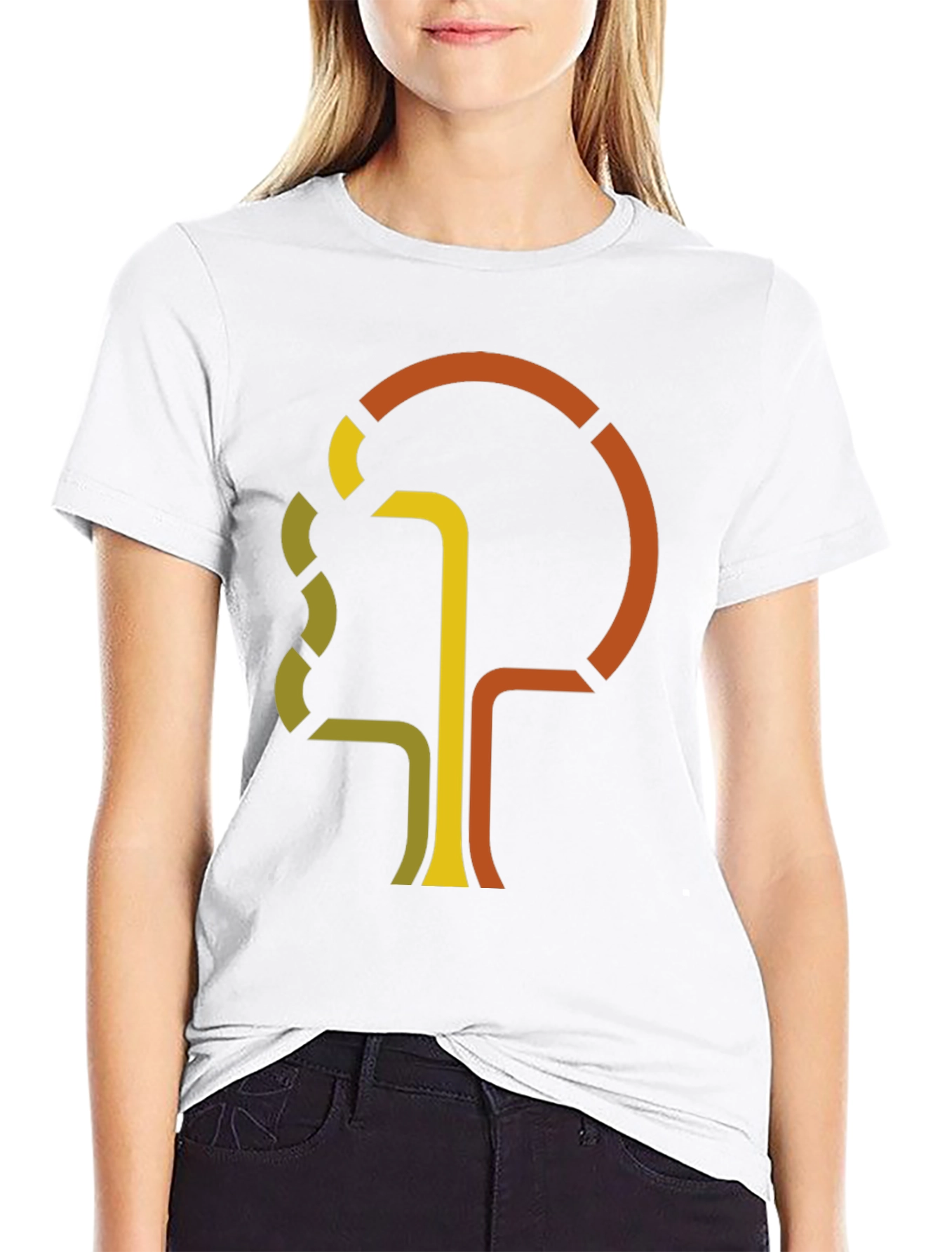 Abstract Tree Graphic Tee - Retro Style Black T-Shirt