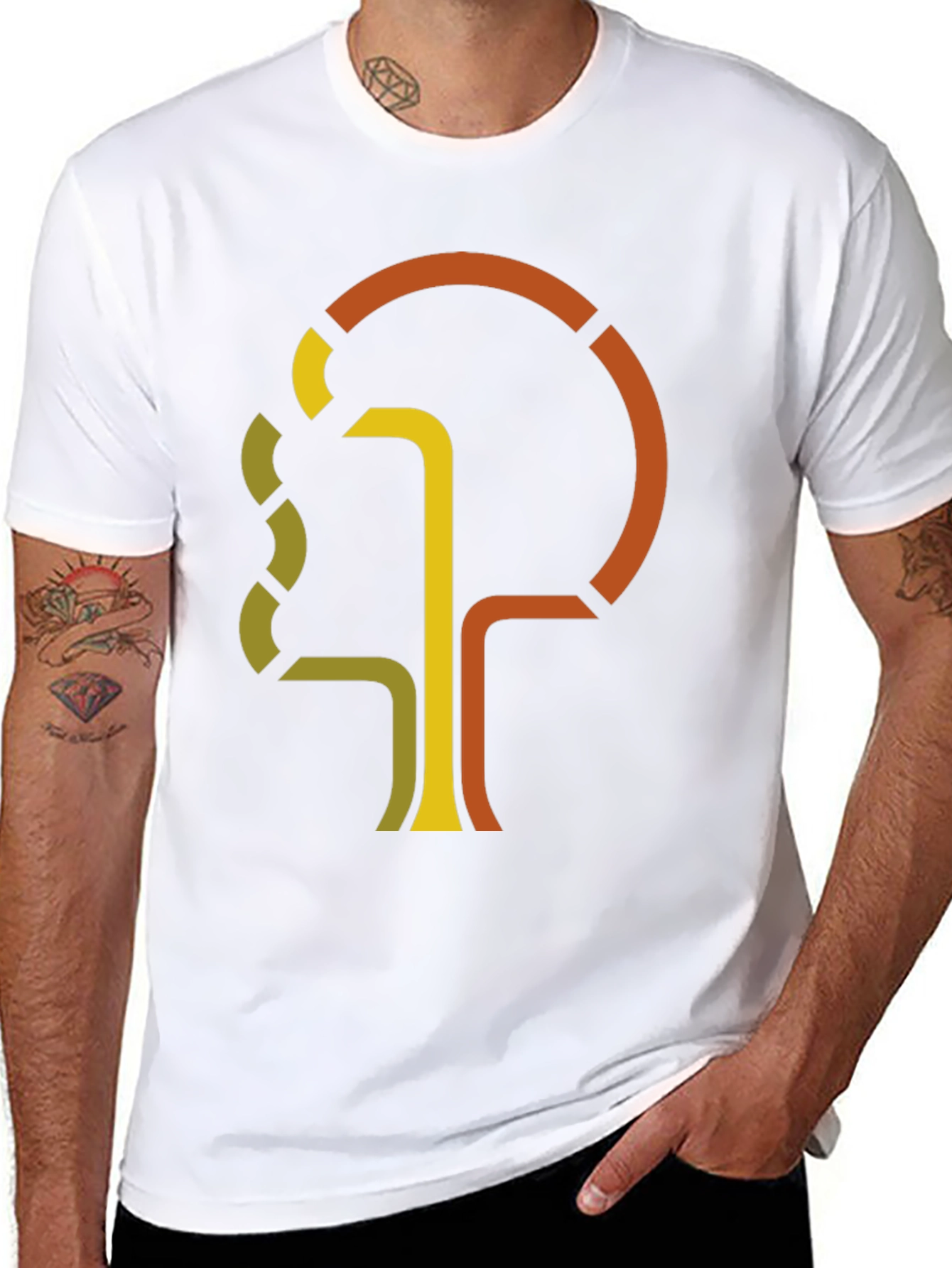 Abstract Tree Graphic Tee - Retro Style Black T-Shirt