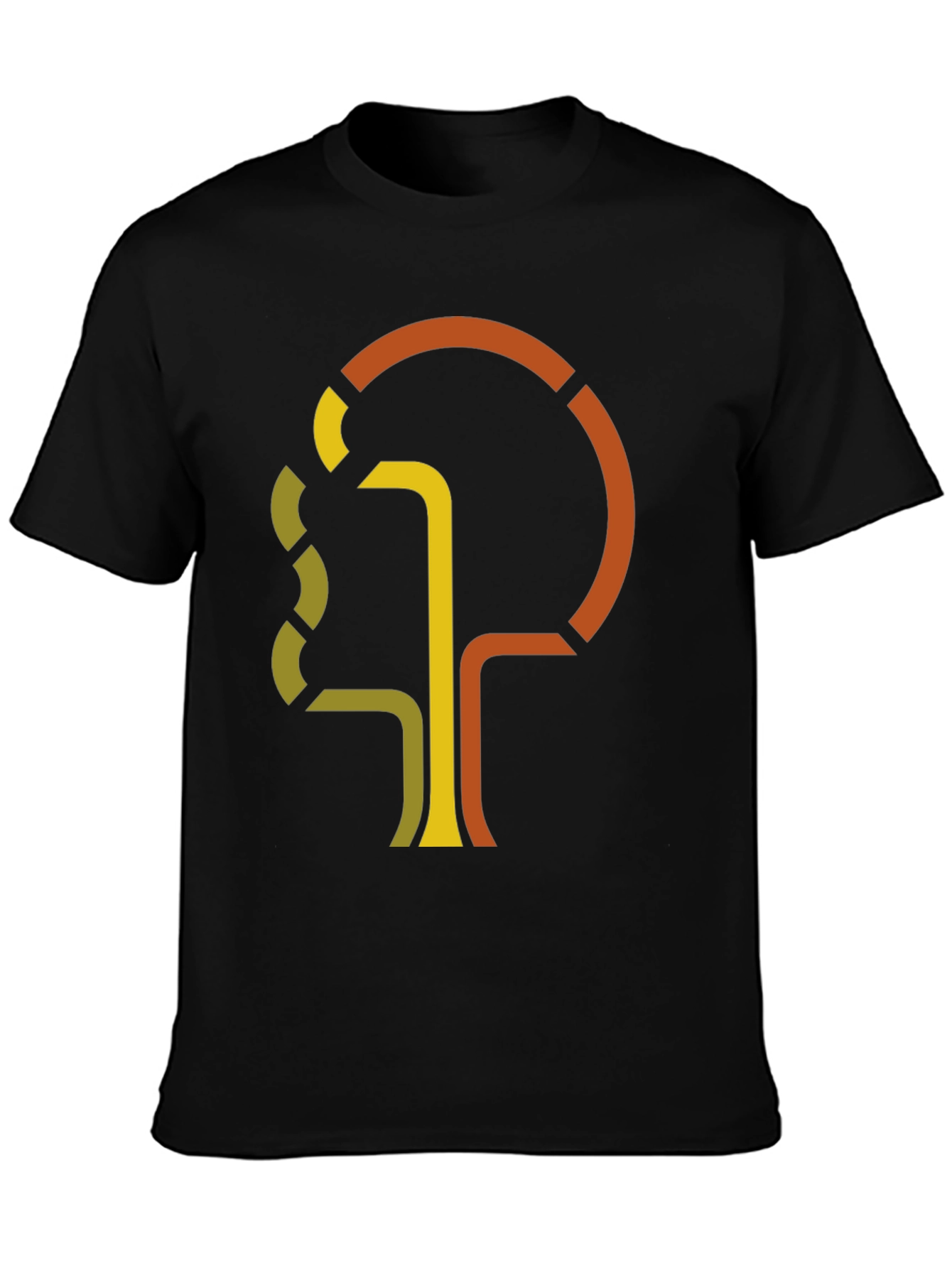 Abstract Tree Graphic Tee - Retro Style Black T-Shirt