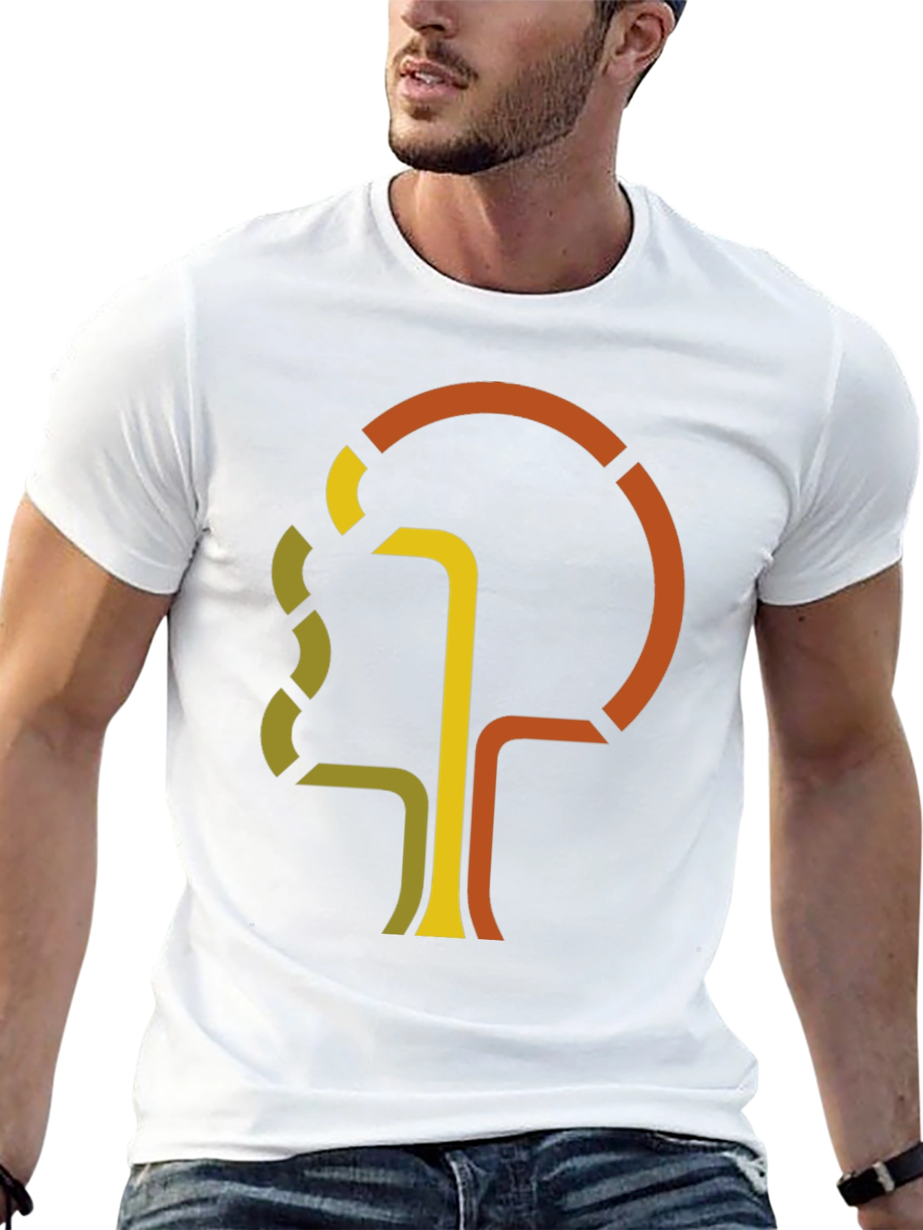 Abstract Tree Graphic Tee - Retro Style Black T-Shirt