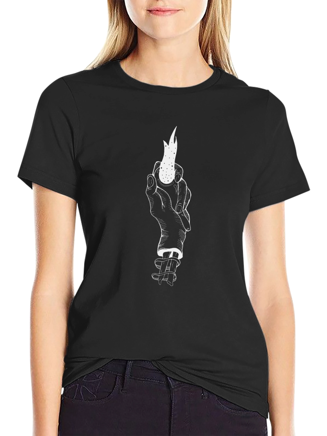 Mystic Flame Graphic Tee - Black Cotton Shirt