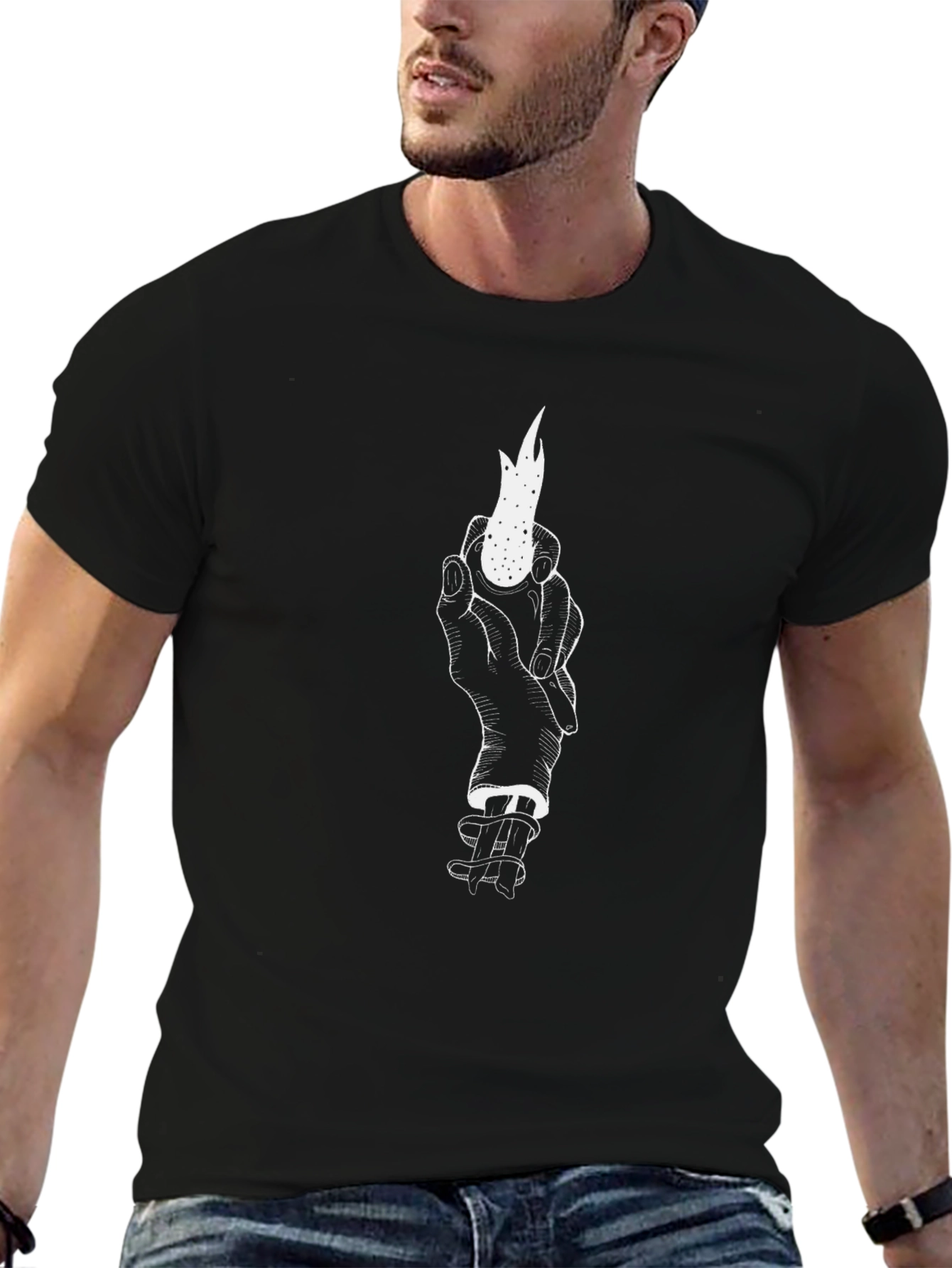 Mystic Flame Graphic Tee - Black Cotton Shirt