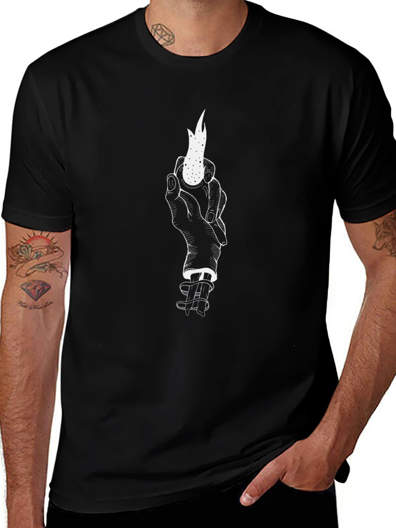 Mystic Flame Graphic Tee - Black Cotton Shirt
