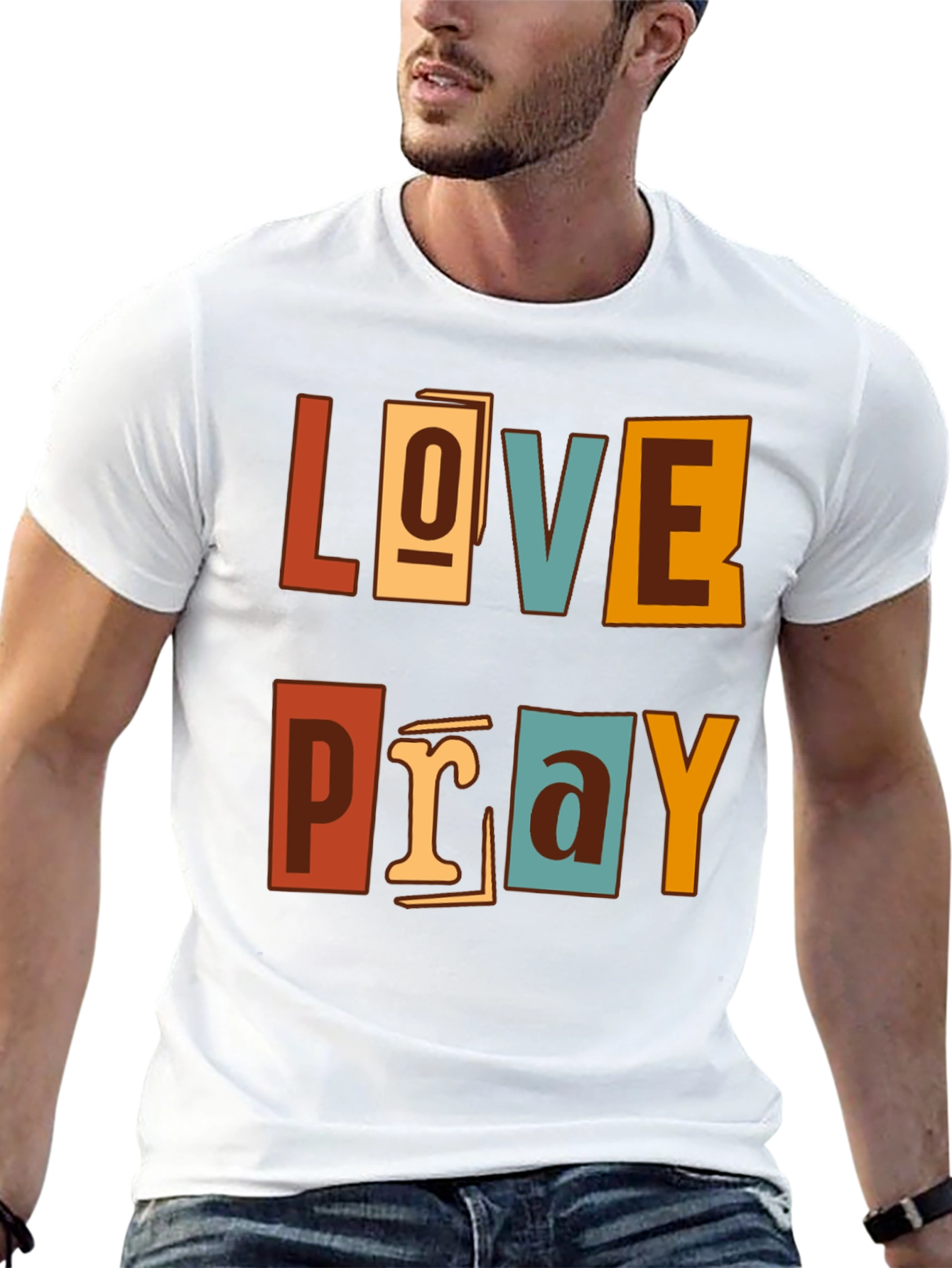 Love Pray Graphic Print Crew Neck T-Shirt