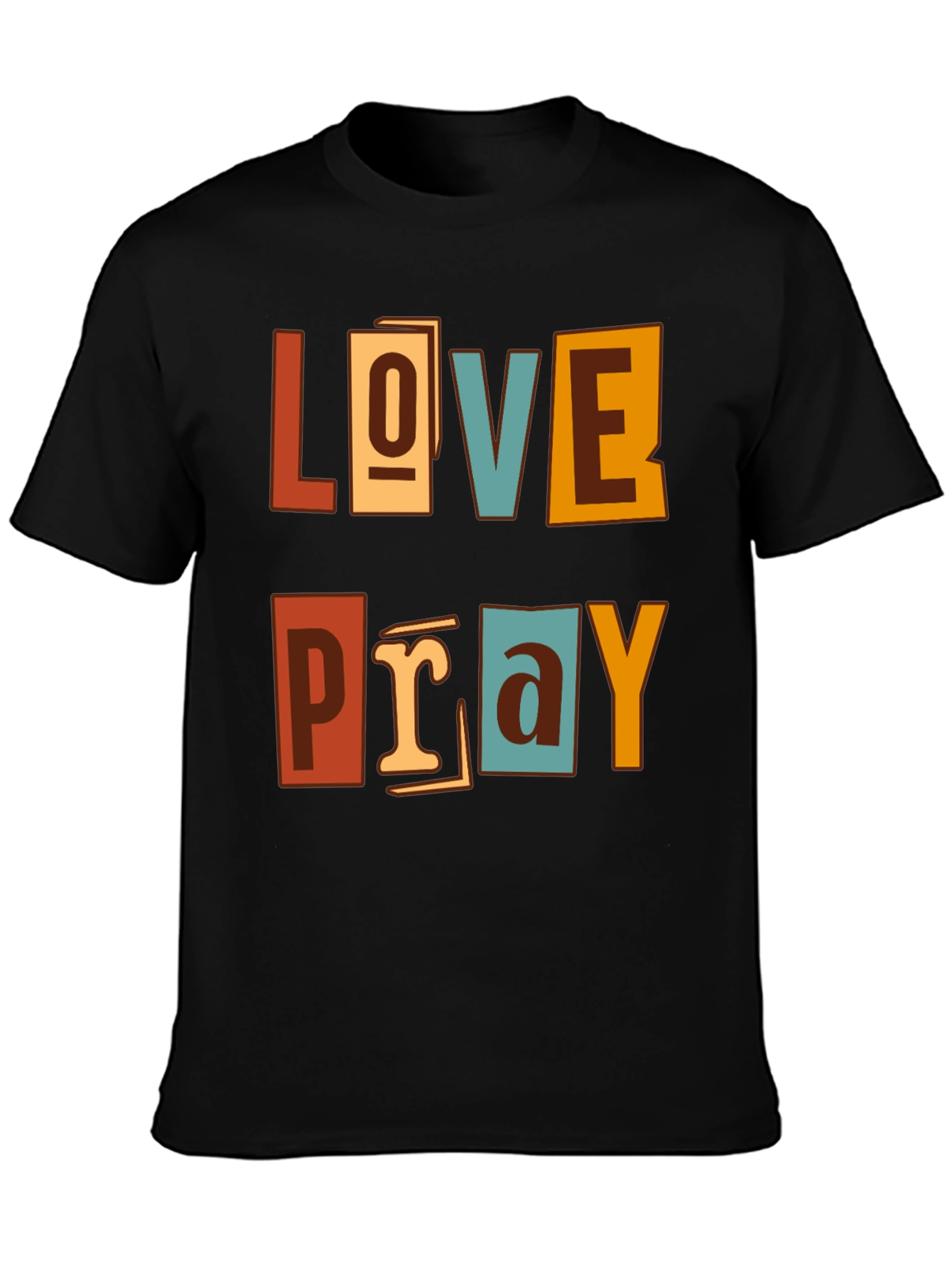 Love Pray Graphic Print Crew Neck T-Shirt