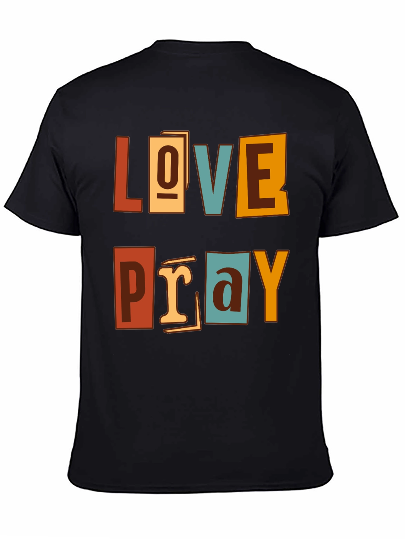 Love Pray Graphic Print Crew Neck T-Shirt