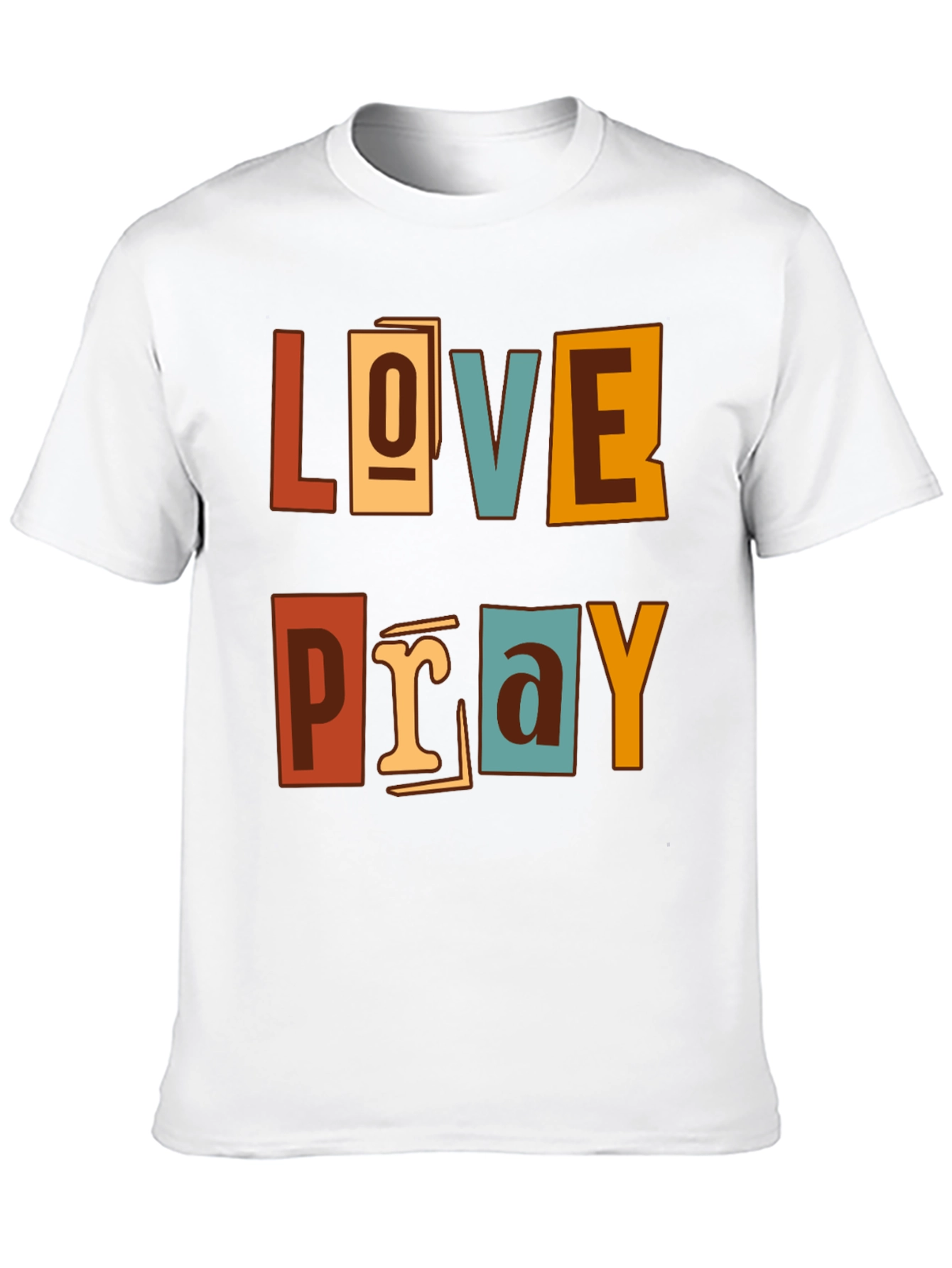 Love Pray Graphic Print Crew Neck T-Shirt