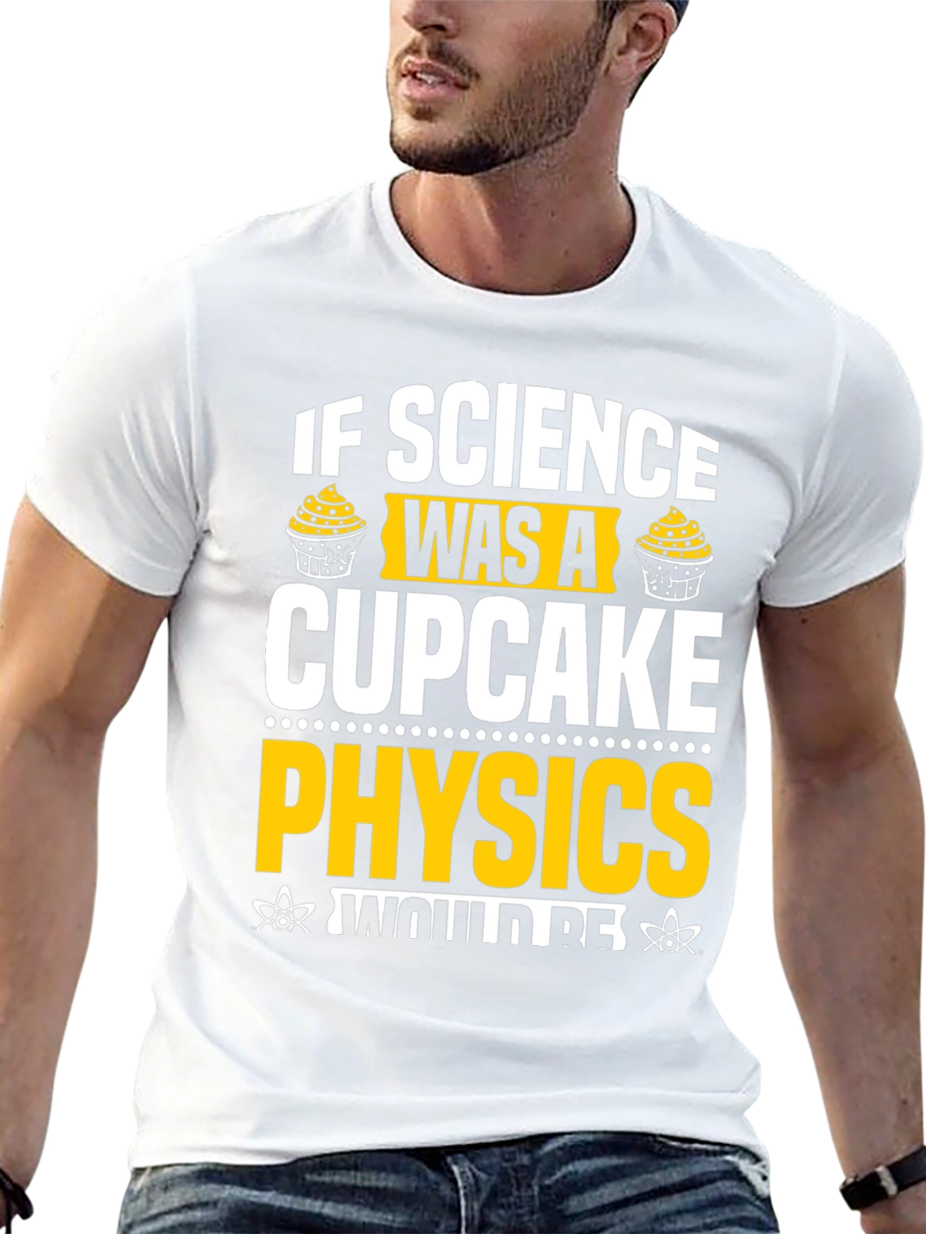 Science Physics Cupcake Black Graphic T-Shirt