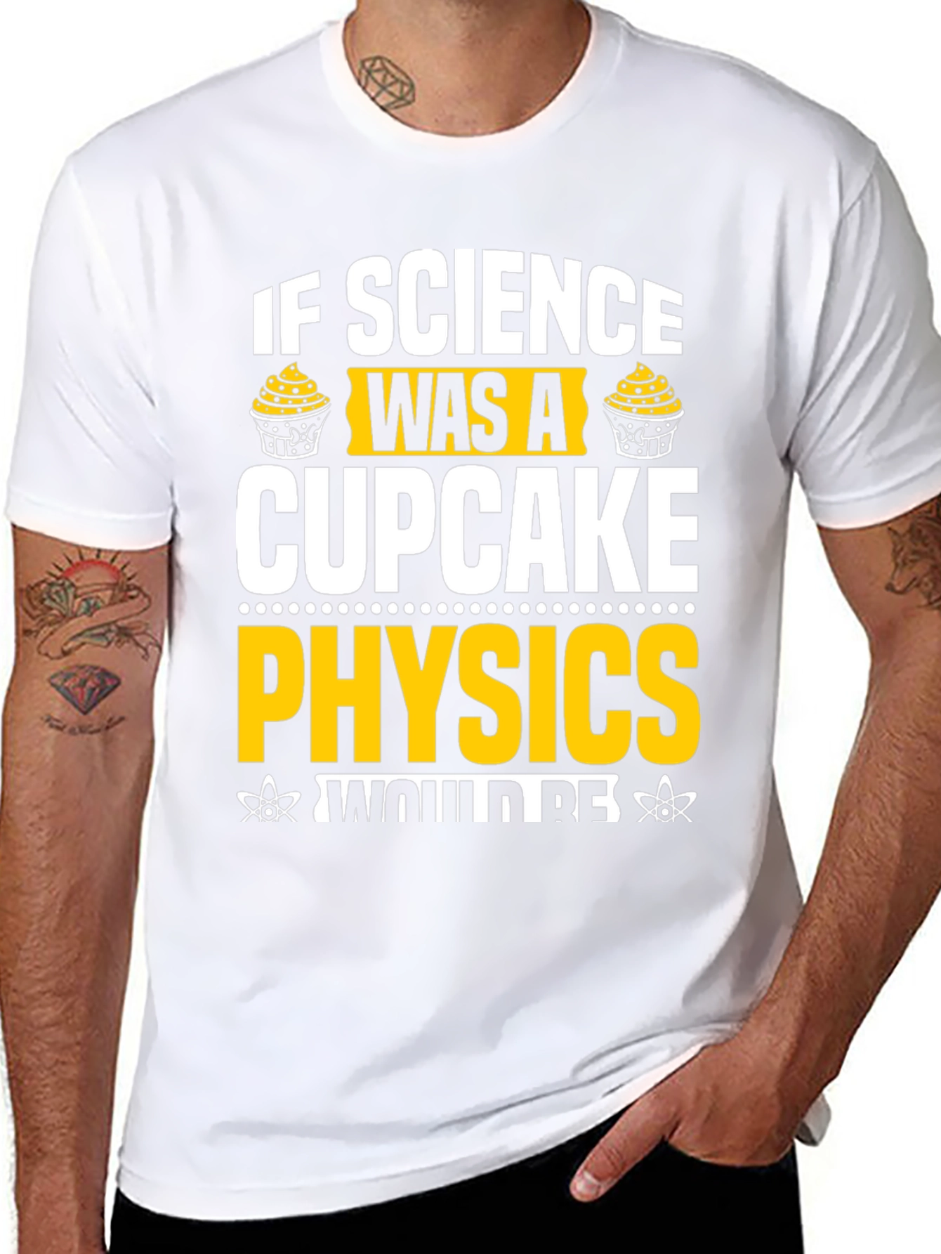 Science Physics Cupcake Black Graphic T-Shirt