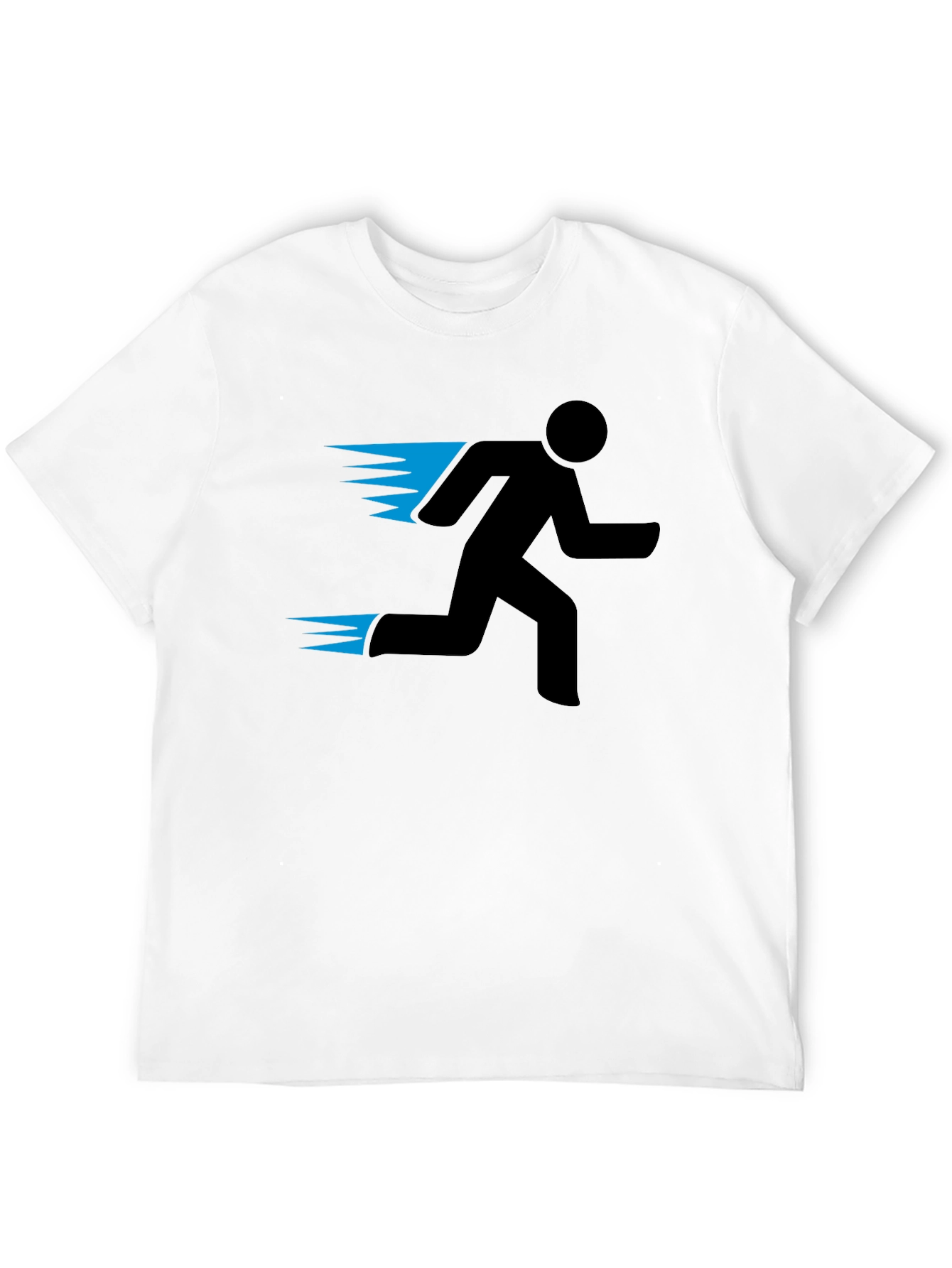 Mens Black Running Man Graphic Tee